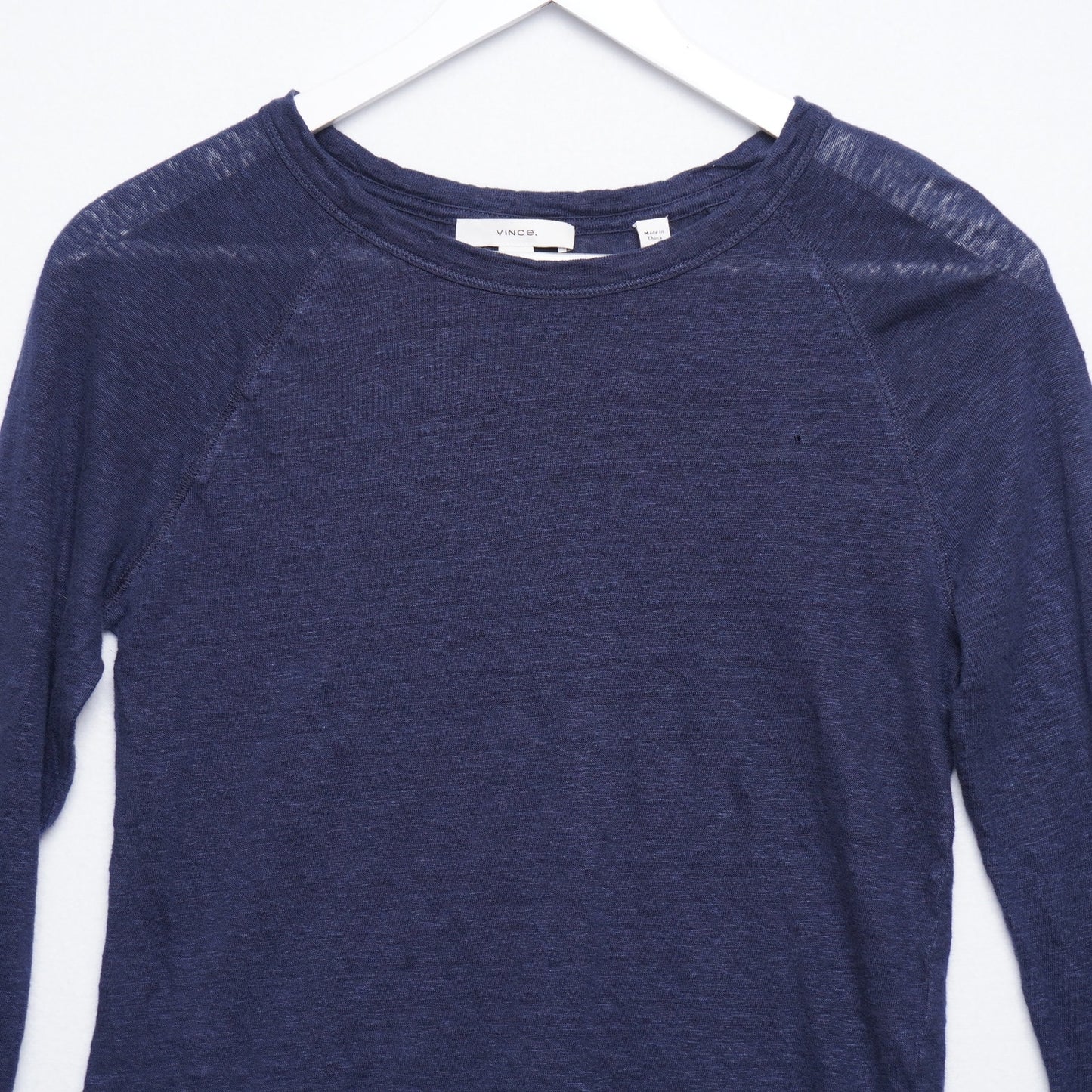 Vince 100% linen raglan top blue size S