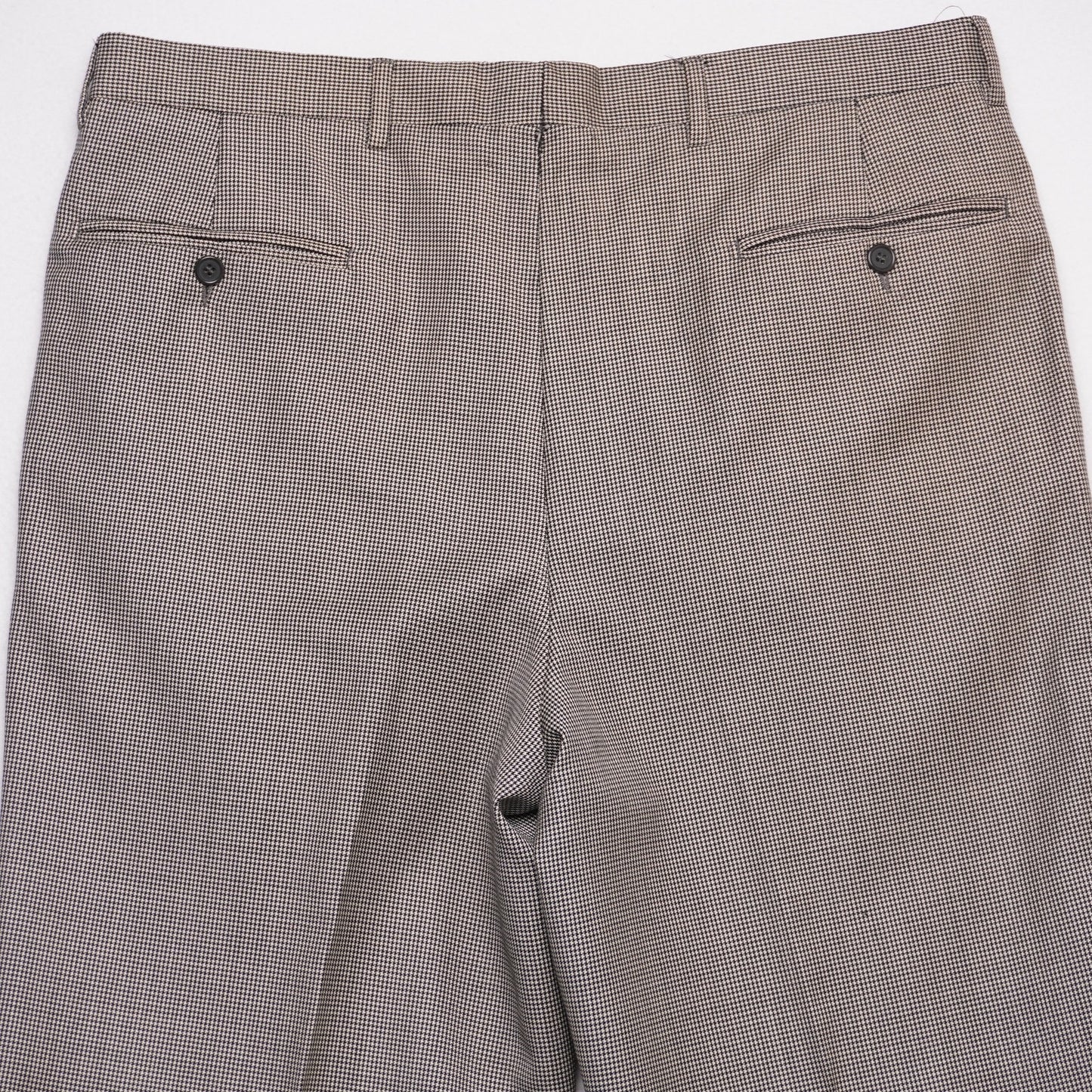 Santorelli Made in Italy Wool Dress Pants Micro Houndstooth Pleated Luxury Serge