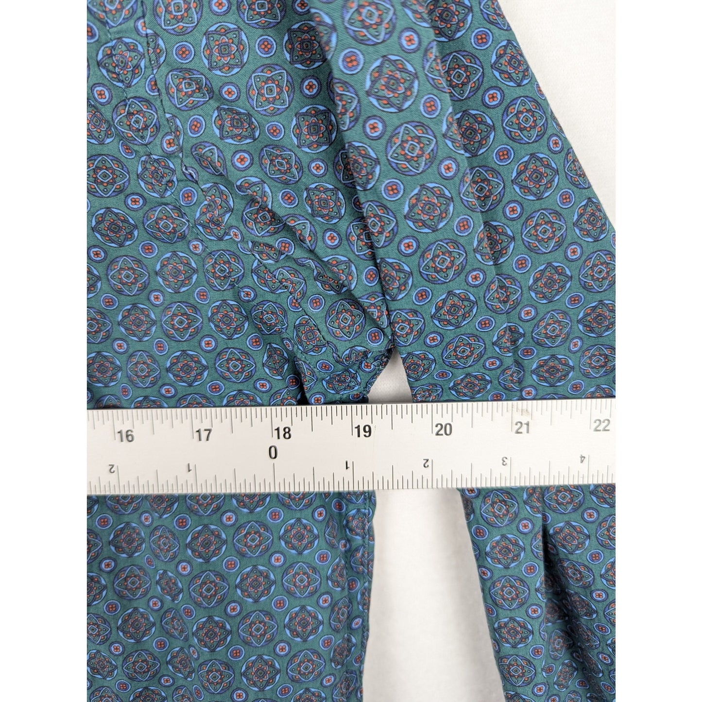 Banana Republic Green Patterned Tailored Slim Fit Shirt Size Small