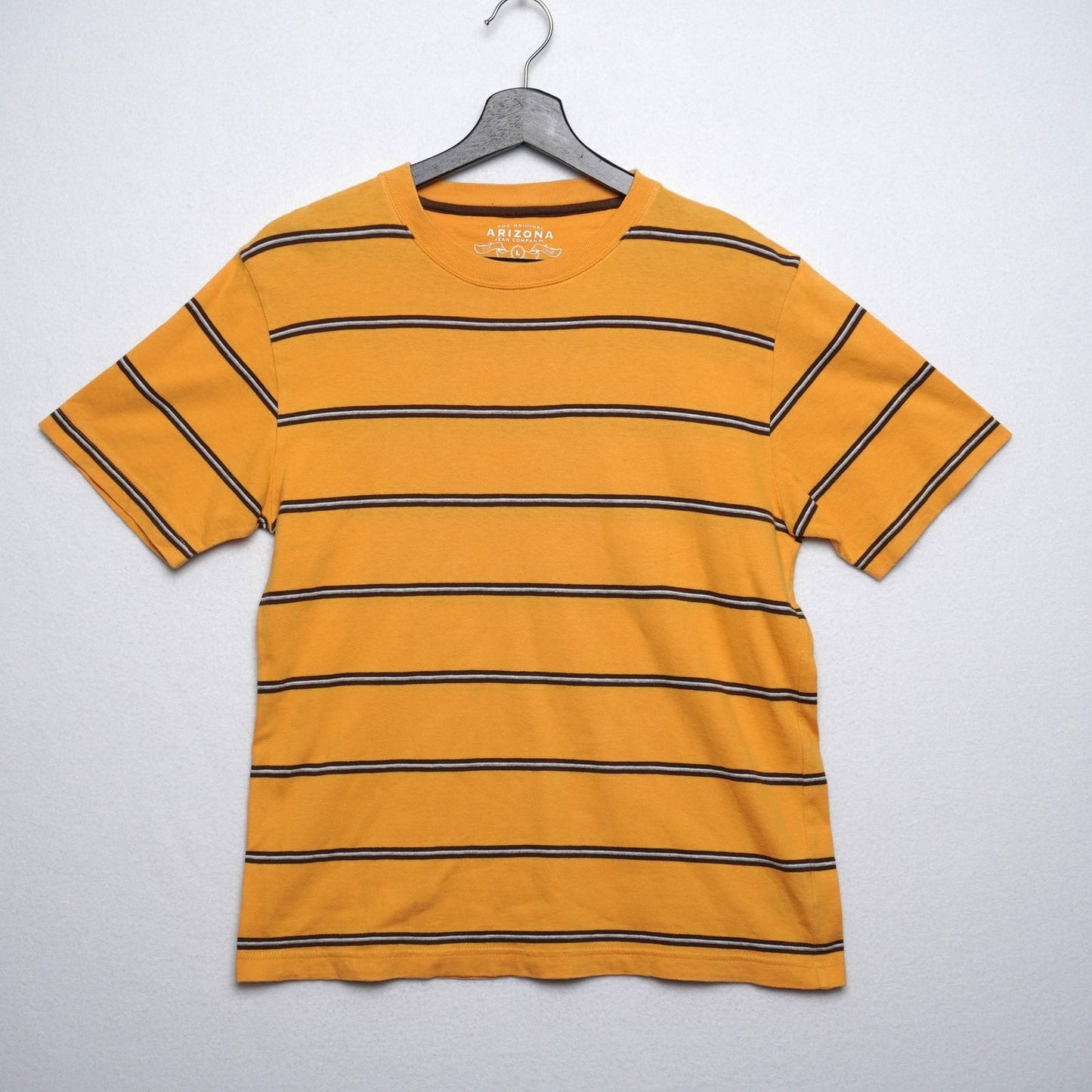 Arizona Jean Co. Y2K Yellow Brown Striped T-shirt Youth Size L