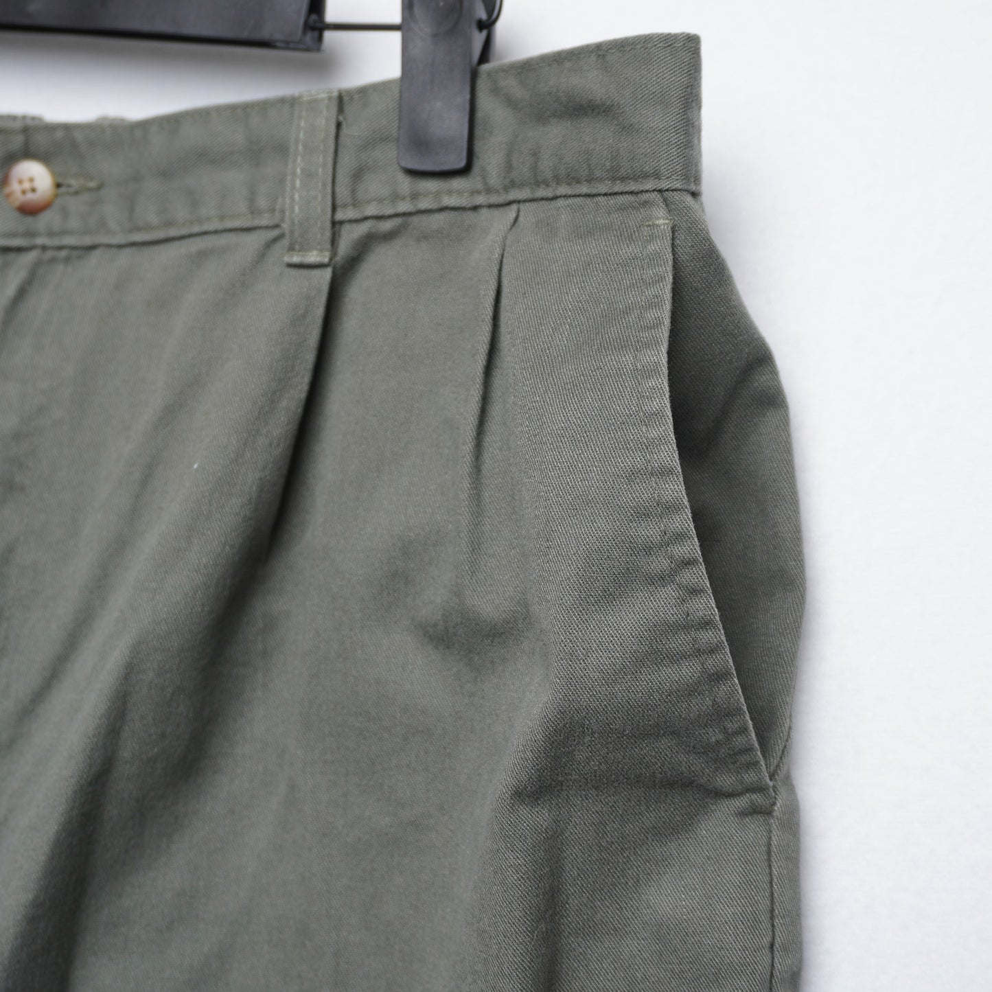 Vintage Bay to Bay Green Cotton Shorts Elastic Waist Pleated Waist 38