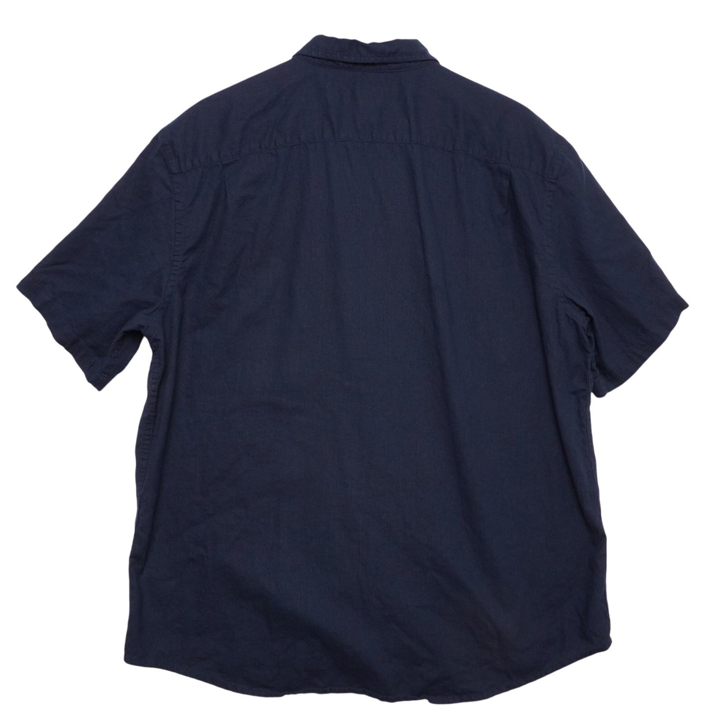 Old Navy Linen Blend Shirt Mens XL Navy Short Sleeve Button Up Casual Summer