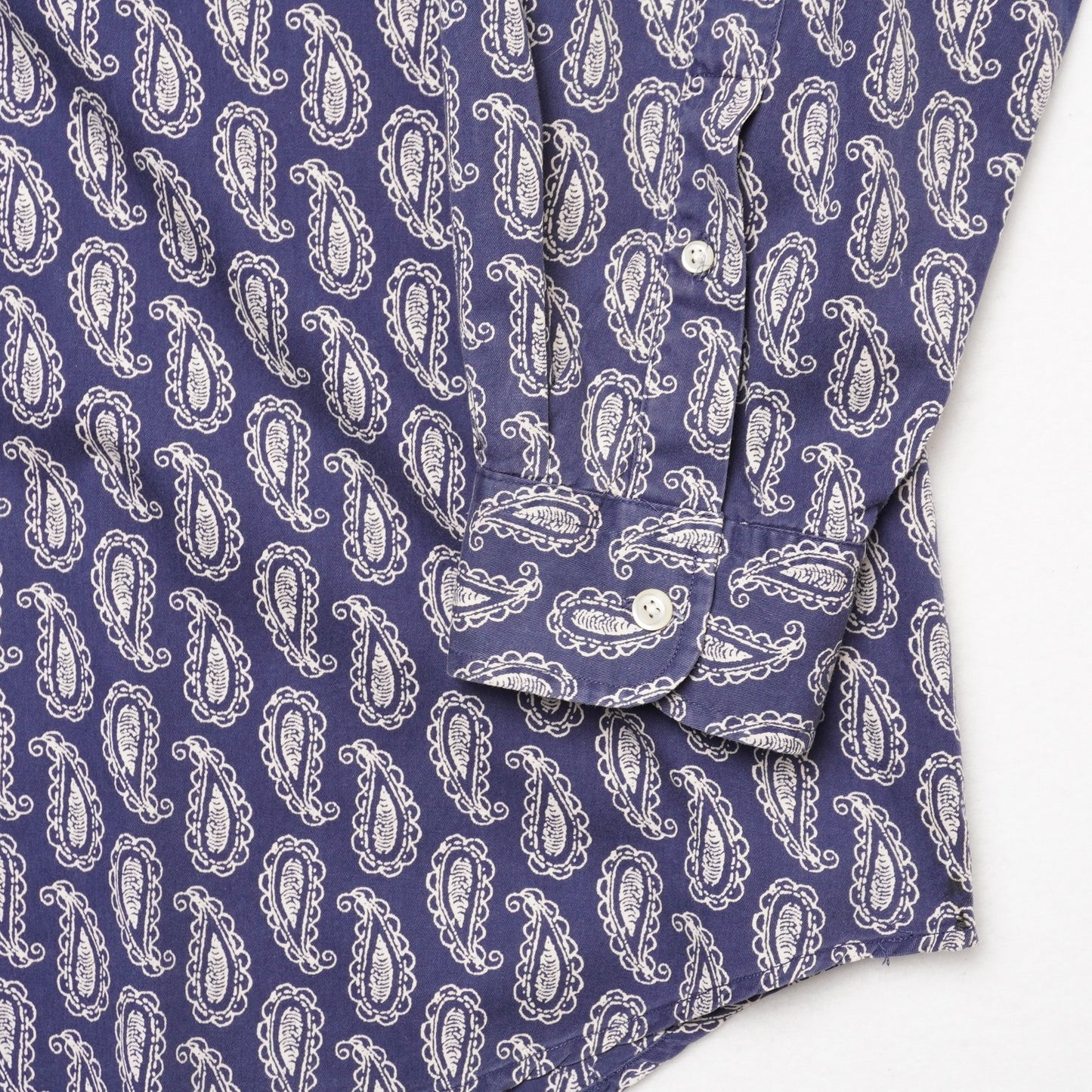 Vintage Nautica Paisley Shirt XL Blue White 100% Cotton Button Down