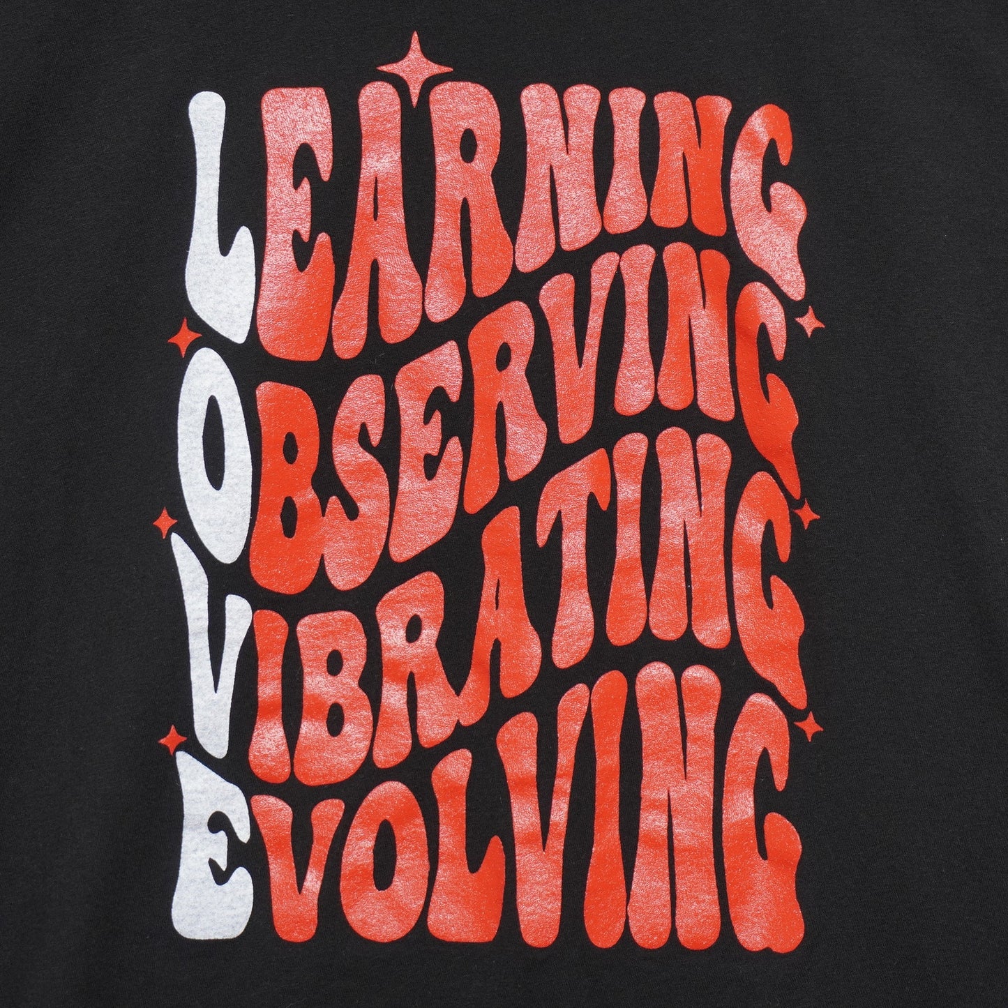 LOVE: Learning Observing Vibrating Evolving Black T-shirt Size Large