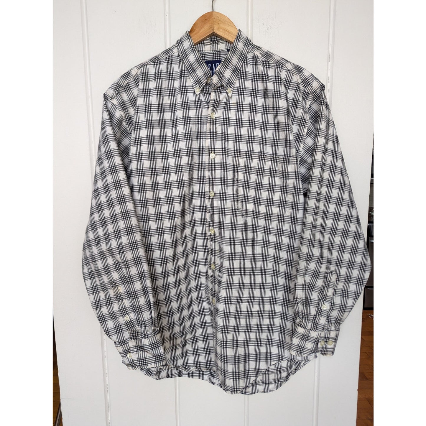 Gap Black and White Checked Shirt Size Medium 100% Cotton