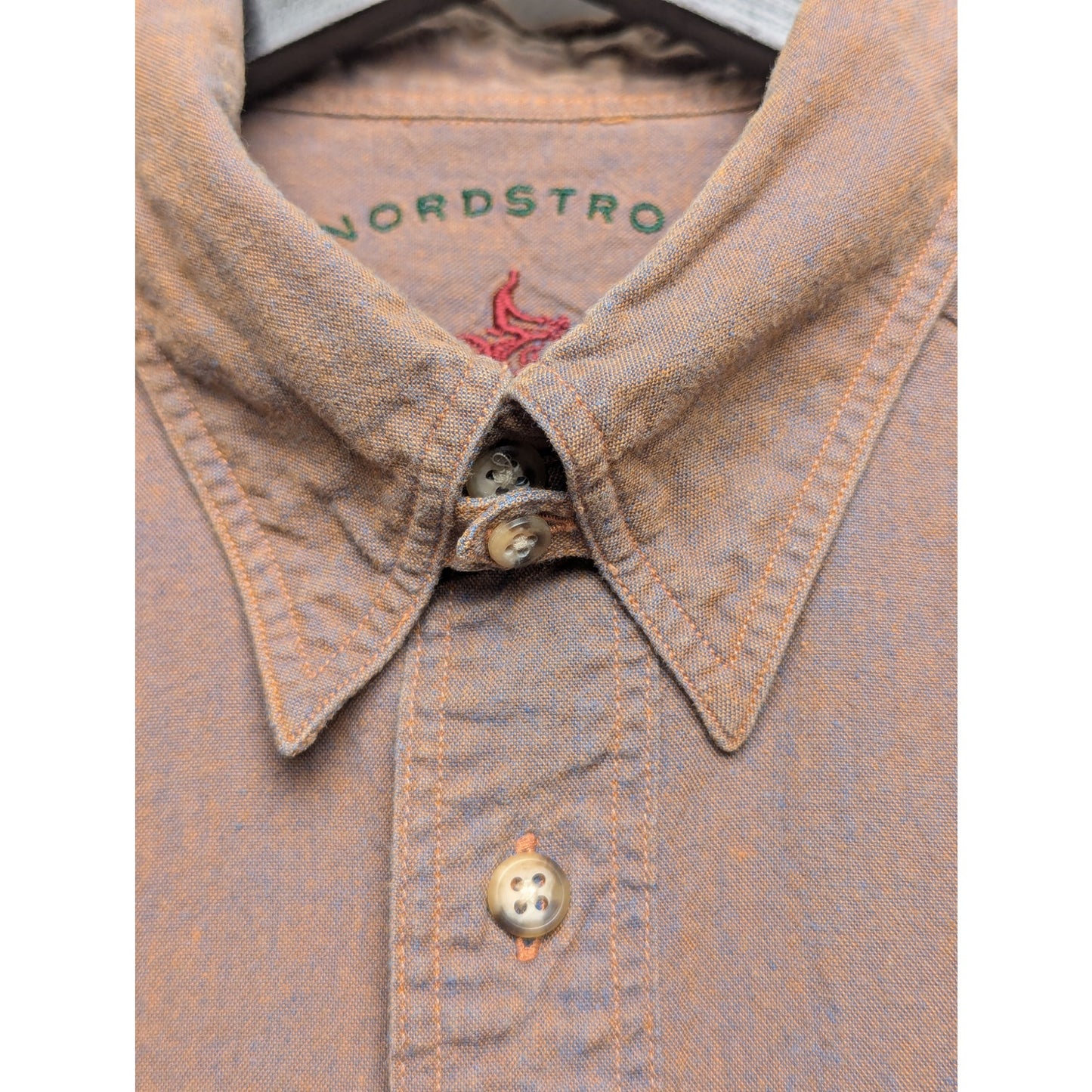 Nordstrom "The Natural Style" Two-Toned Shirt *Brown/Blue* Size 15½ L
