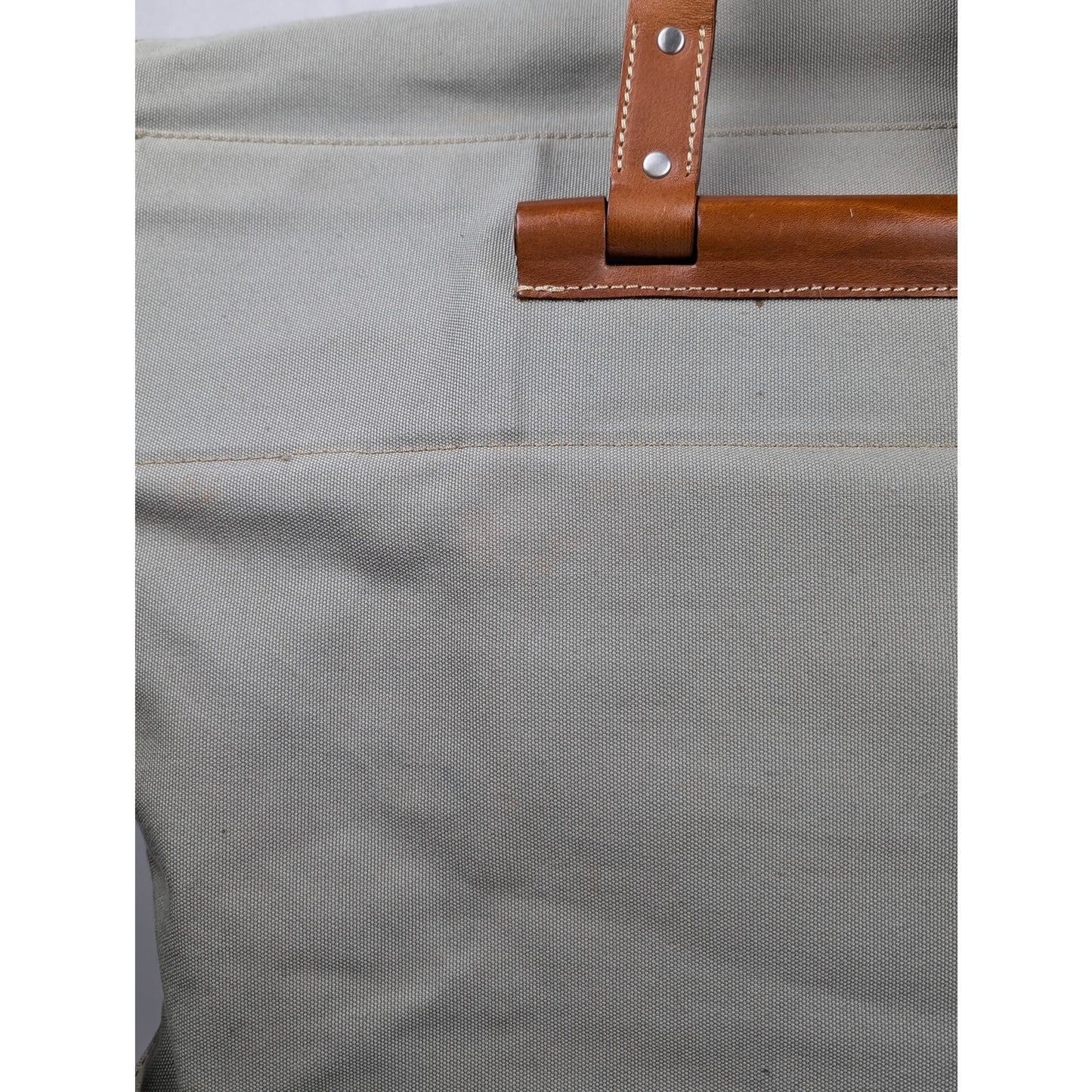 Banana Republic Large Canvas Weekender Bag Beige with Leather Straps
