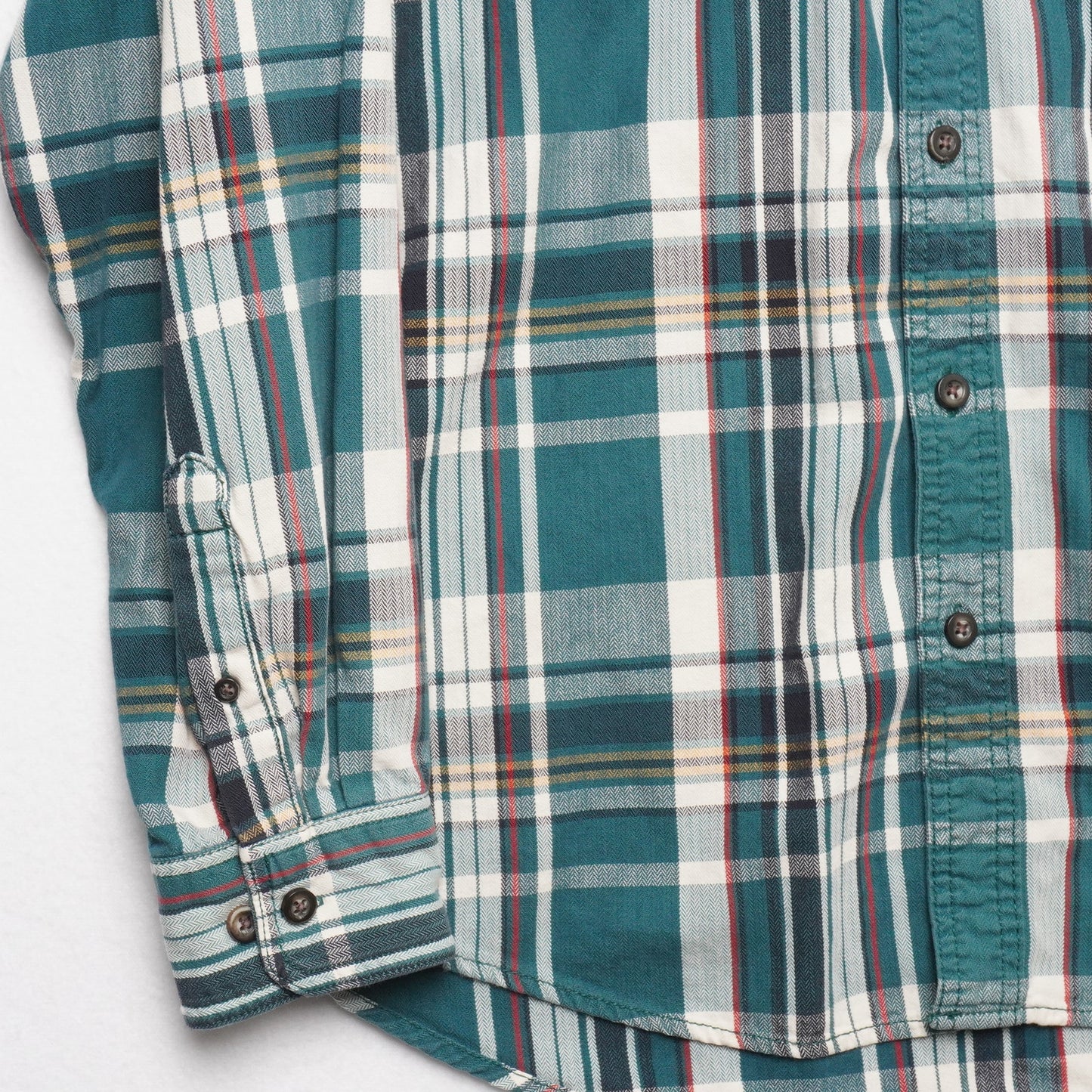 G.H. Bass & Co. Flannel Shirt Men’s L Green Plaid 100% Cotton 24.5x32