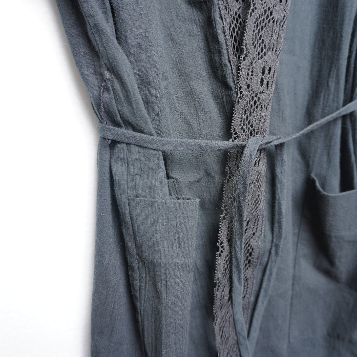 Vintage Dotti Kimono Style Black Robe Made in USA Small