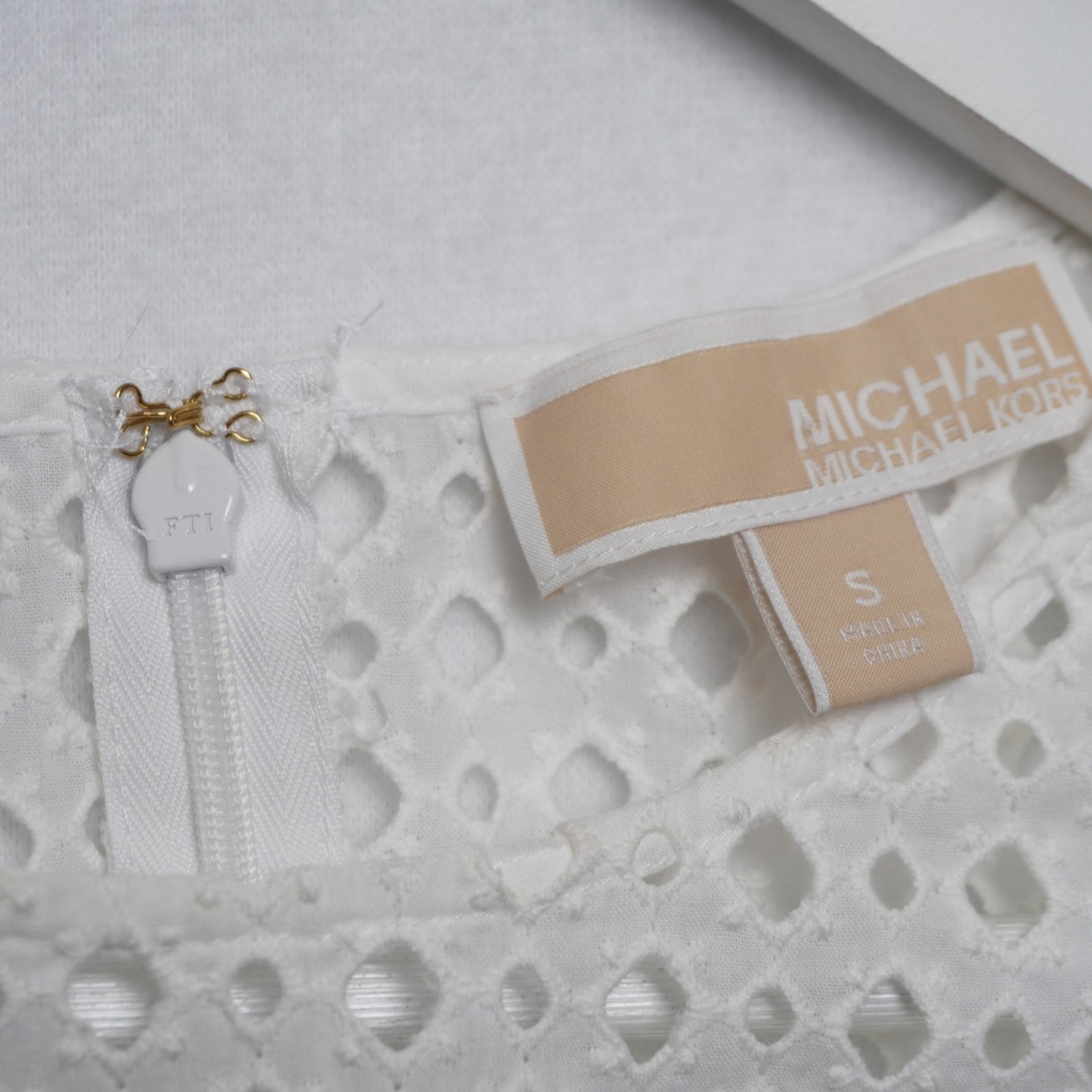 MICHAEL Michael Kors White Eyelet Top Size S