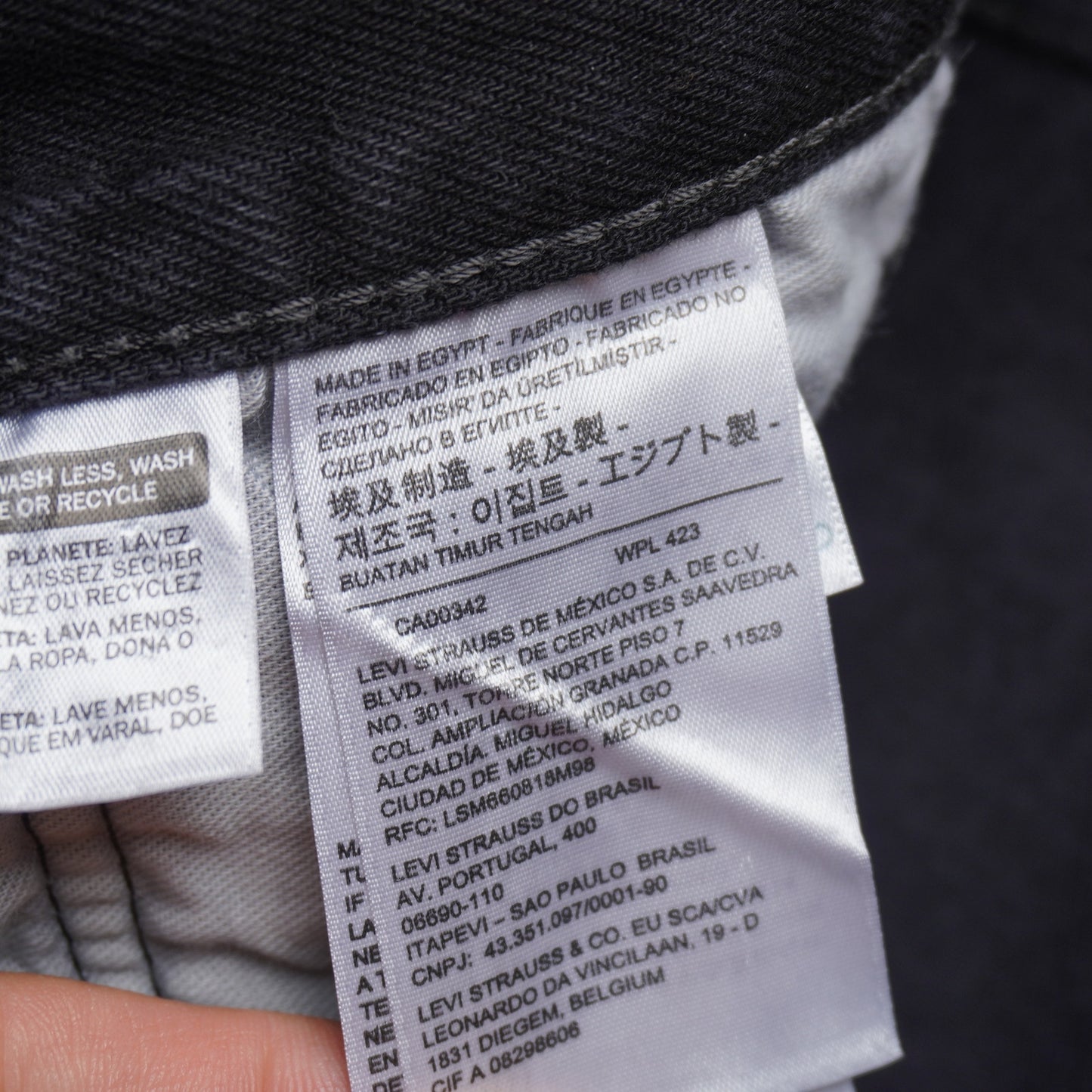 Levi's Black 501 100% Cotton Made in Egypt 34x34
