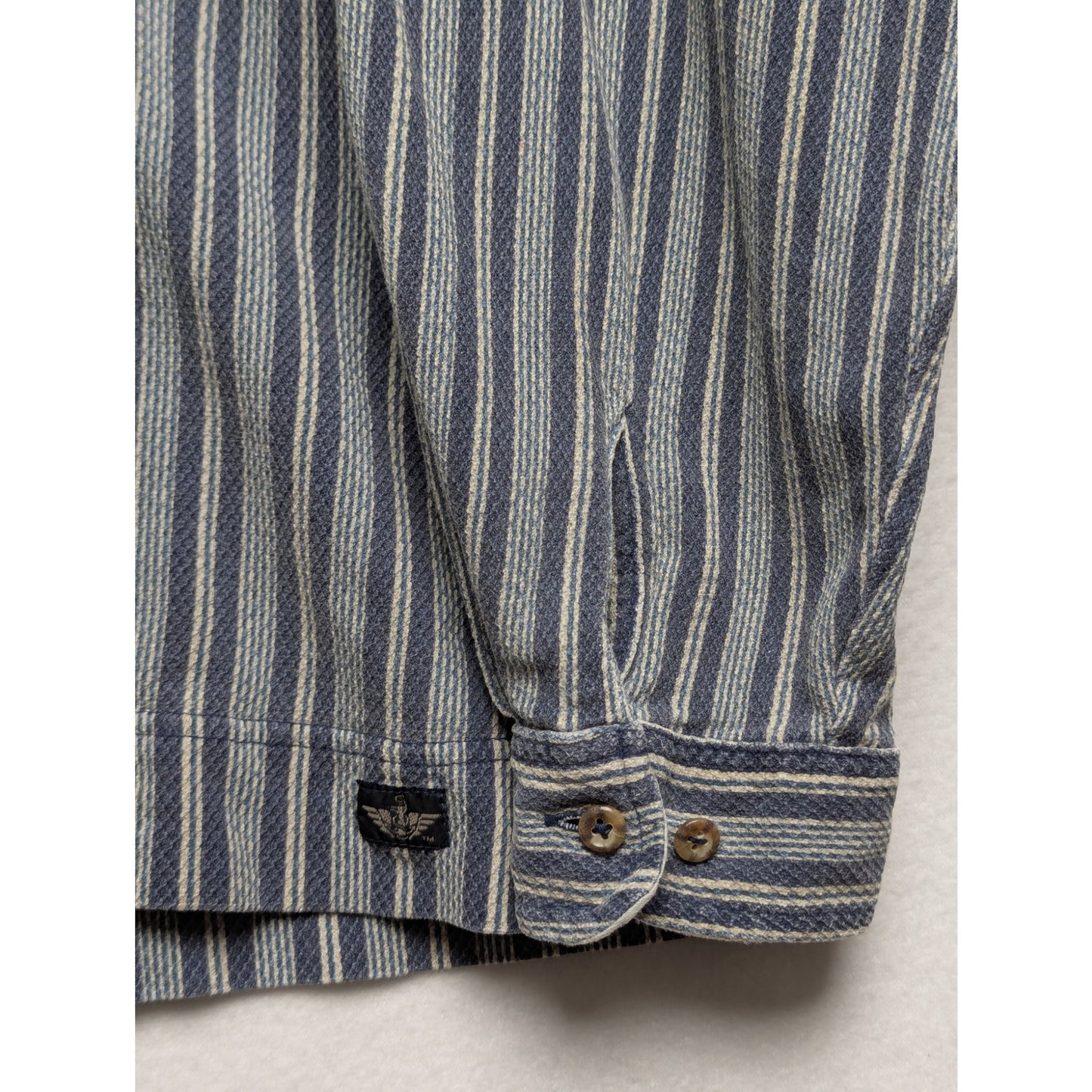 Dockers Striped Vintage Style Henley Cotton Pullover Shirt XL