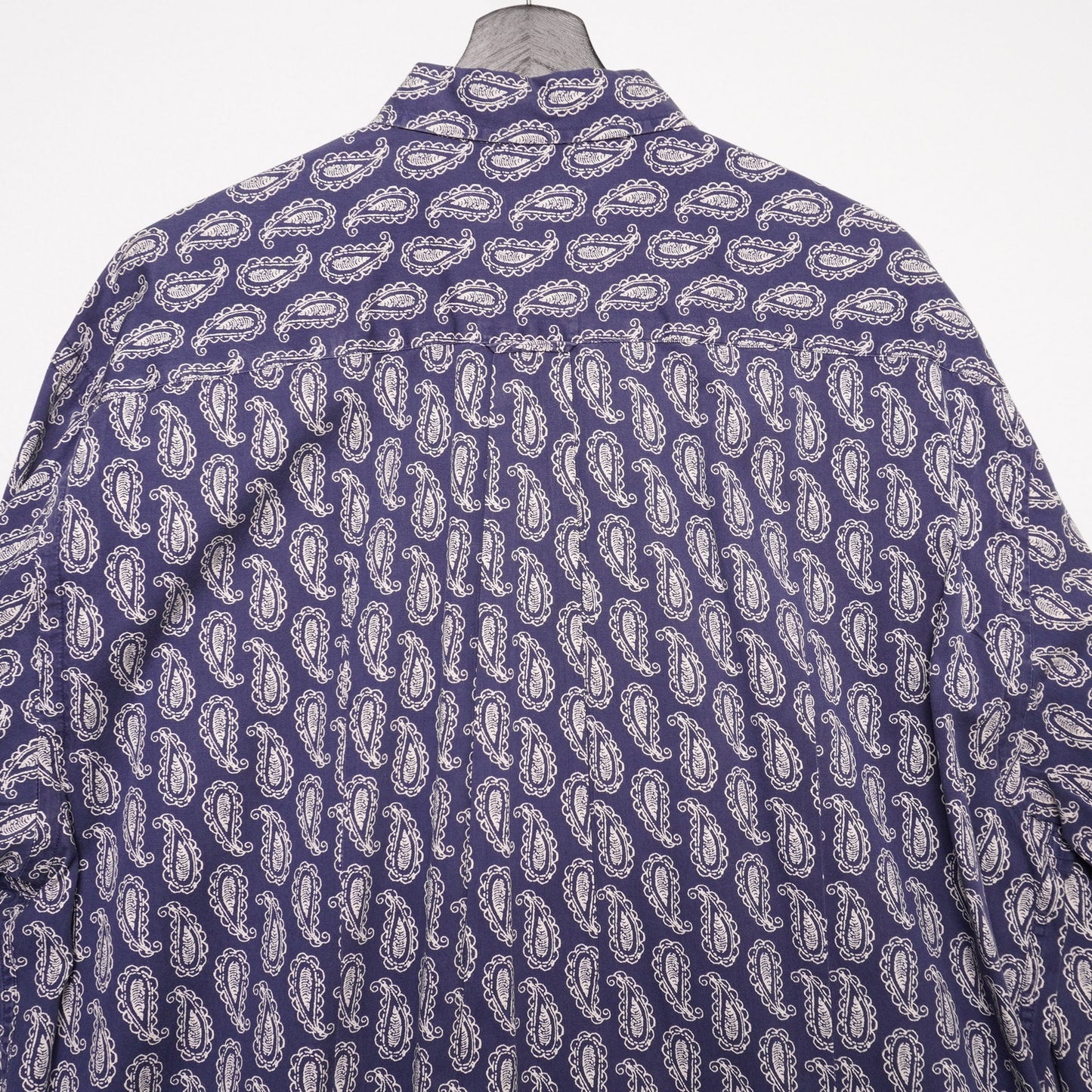 Vintage Nautica Paisley Shirt XL Blue White 100% Cotton Button Down