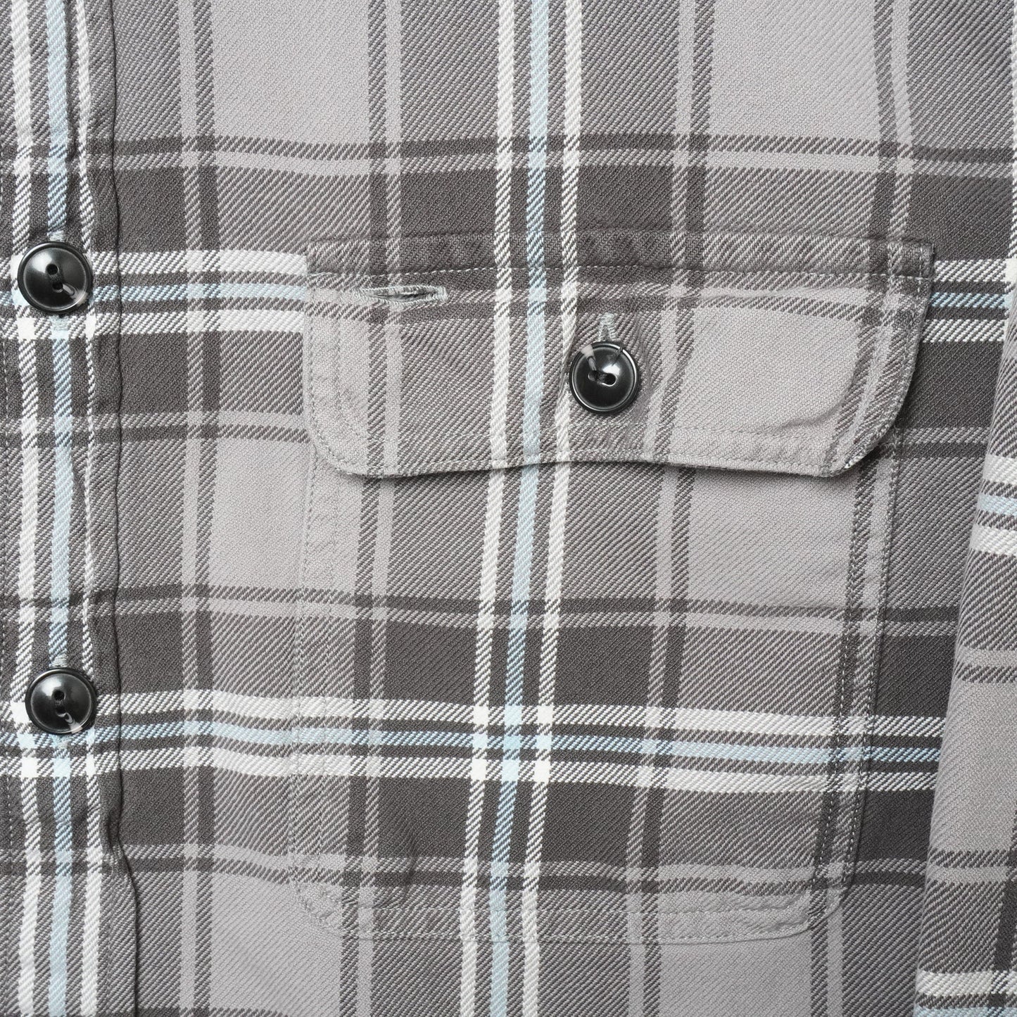 J.Crew Flannel Shirt Mens M Gray Blue Plaid Long Sleeve Cotton Casual