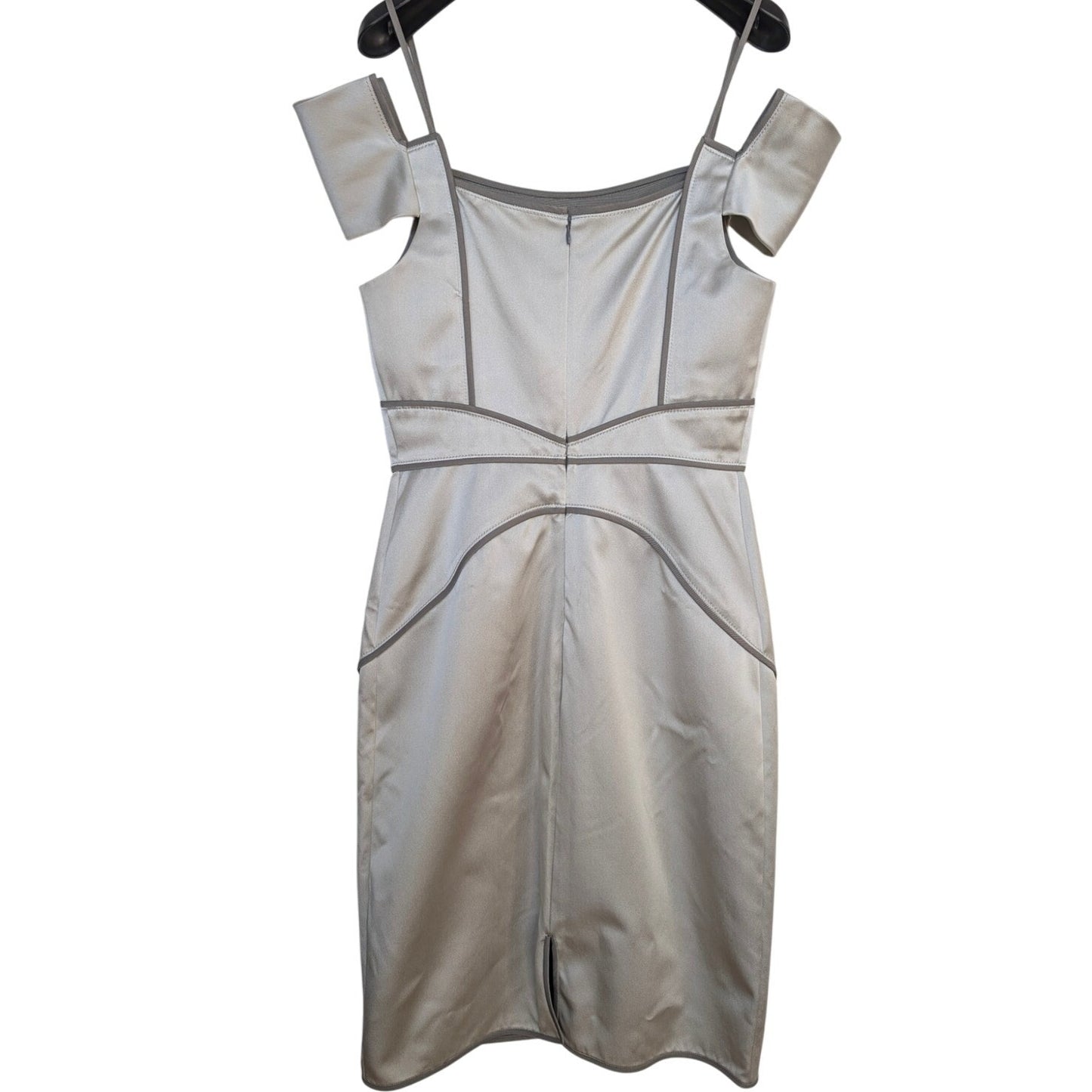 Zac Posen Silk Sheath Dress Silver
