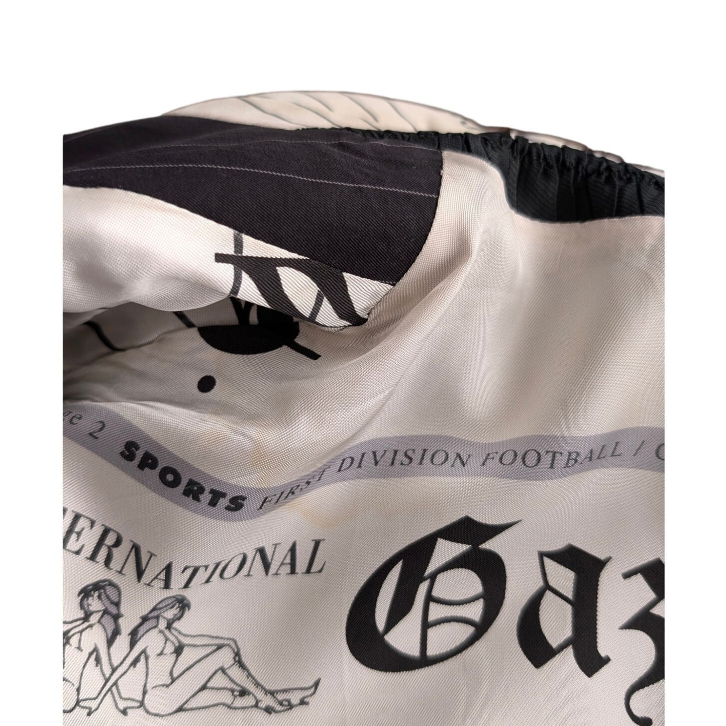 John Galliano SS2006 Pinstripe Newspaper Print Classic Scarf Cotton Blazer EU48