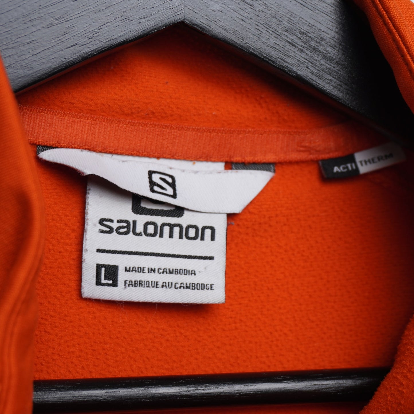 Salomon Discovery Full-Zip Mid Layer Jacket Orange Men's Size Large
