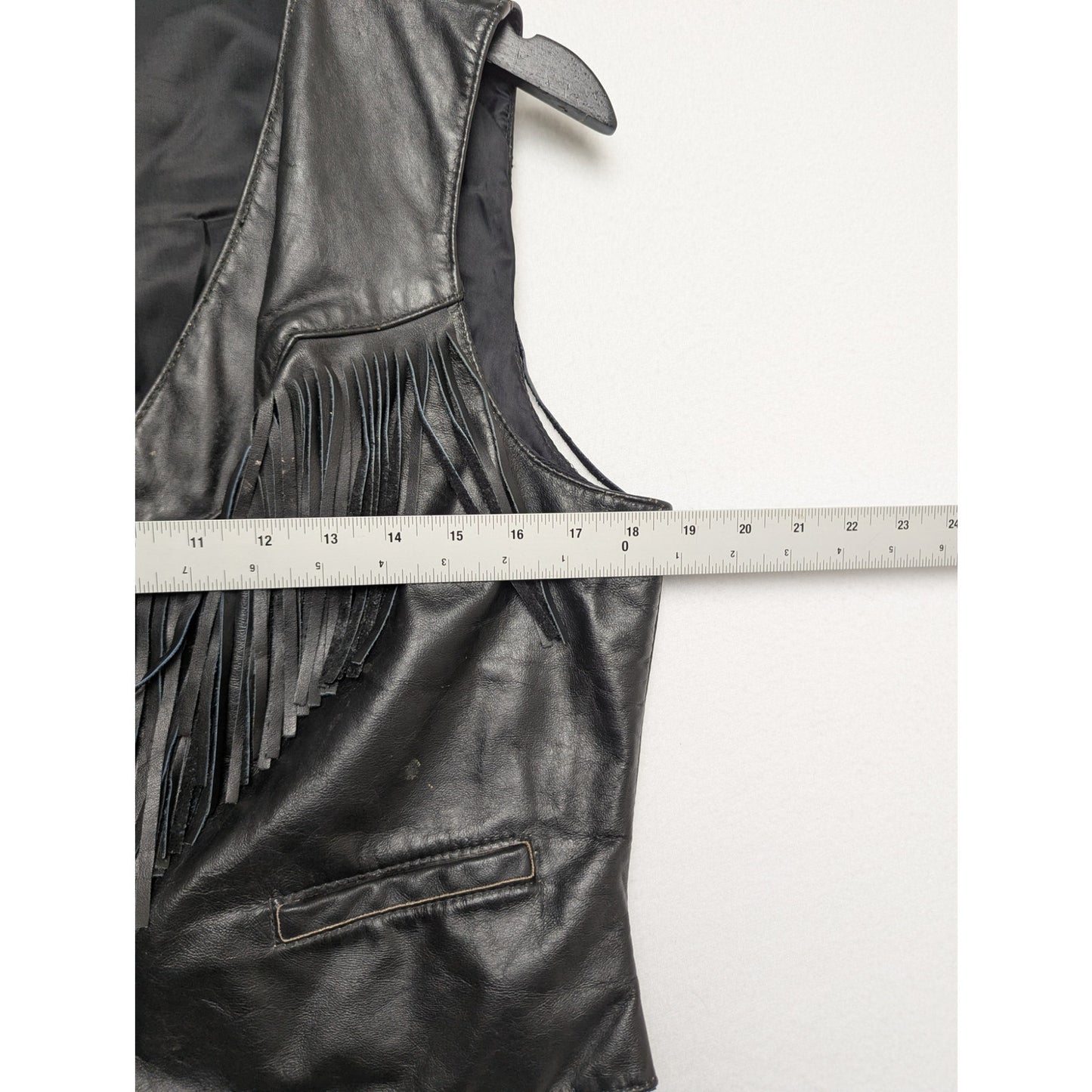 Vintage Falcon by Drospo Leather Fringe Vest | Size 16 | Western Biker Style
