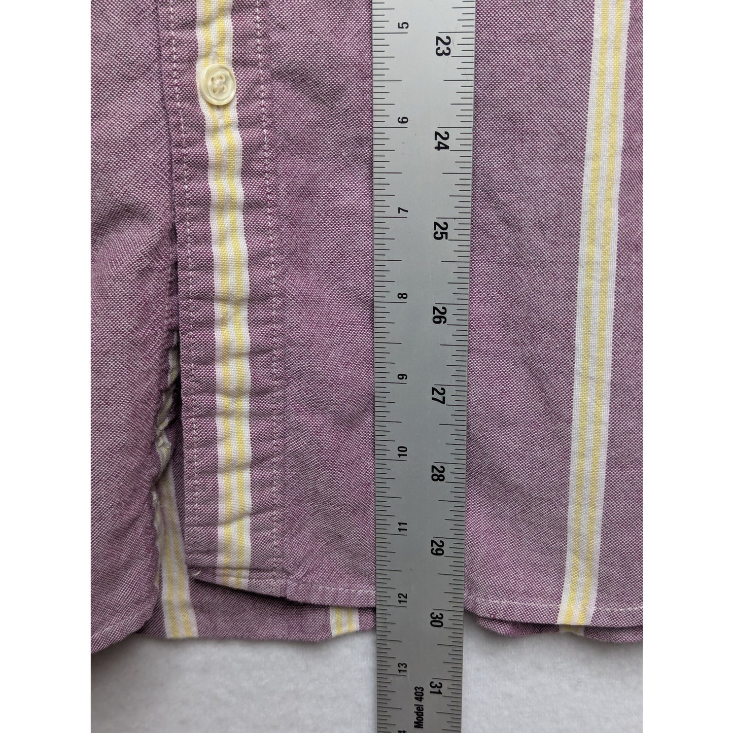 Vintage Men's Claiborne Purple & Yellow Striped Shirt 100% Cotton