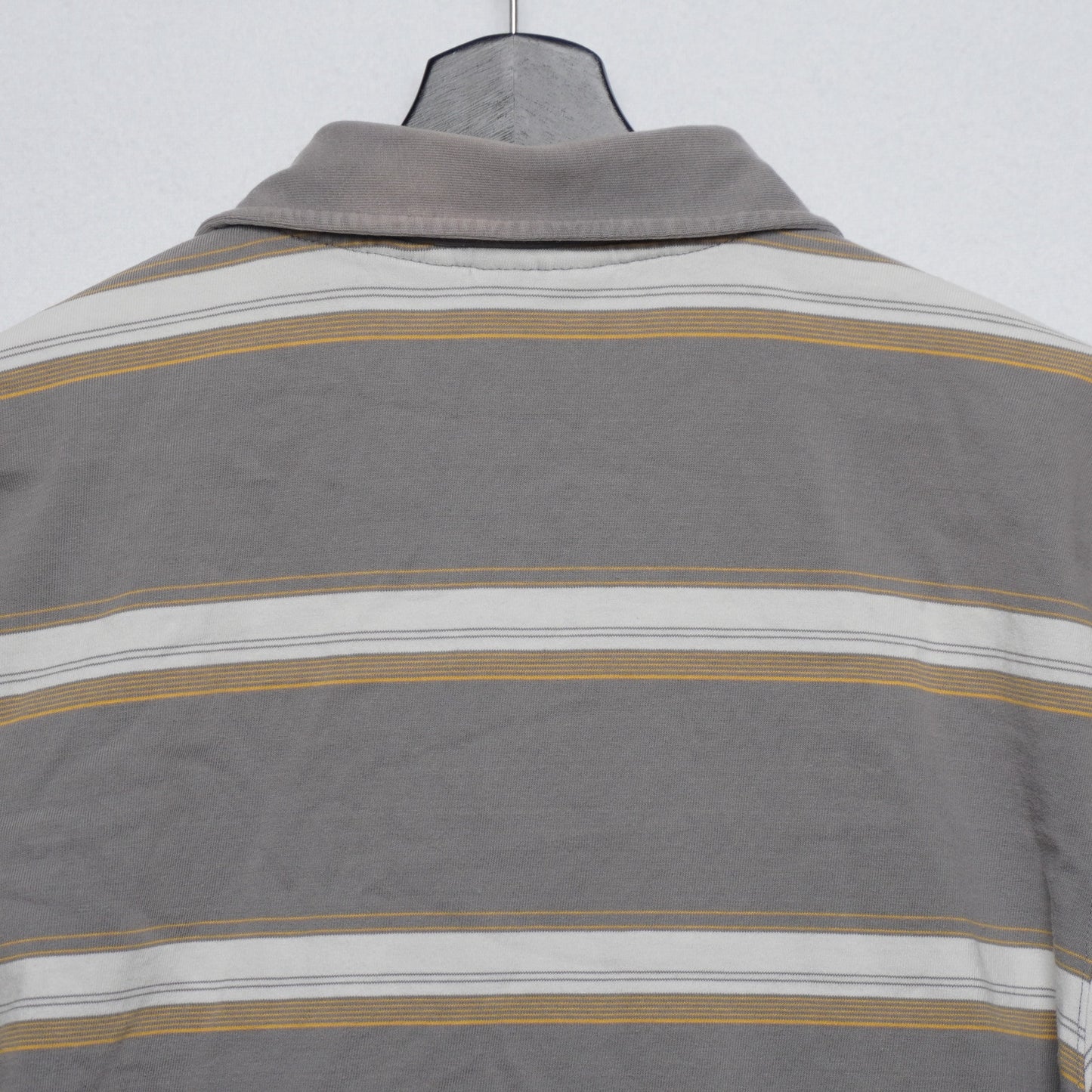 Transnine Striped Polo Gray and Yellow Y2K Blink 182 Skater Size L