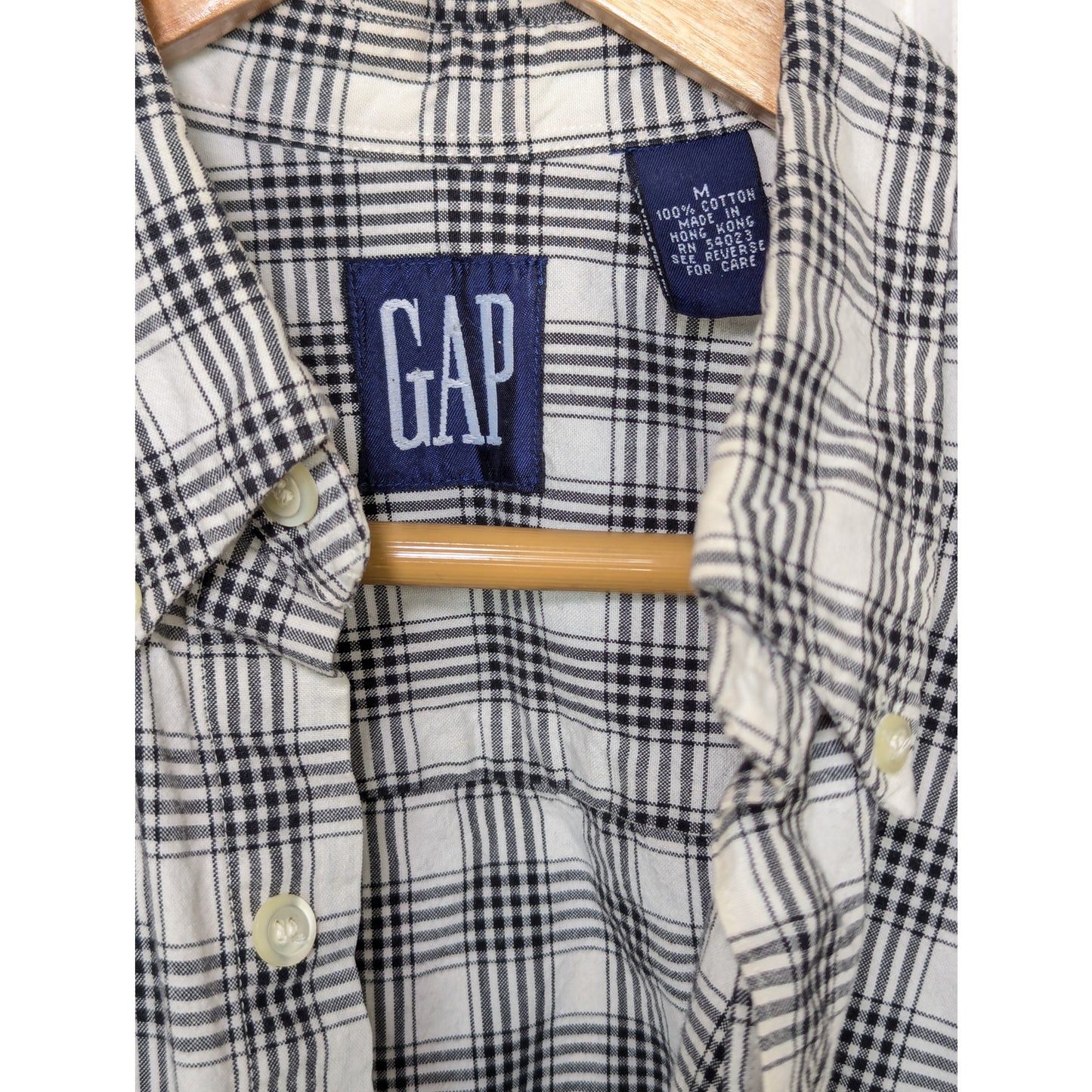 Gap Black and White Checked Shirt Size Medium 100% Cotton