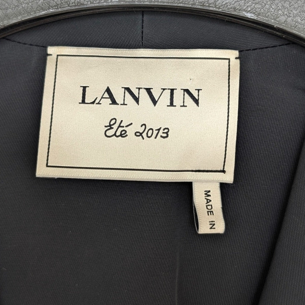 Lanvin Blazer Women’s Size 38 Black Ruched Sides Éte 2013 Blazer Jacket