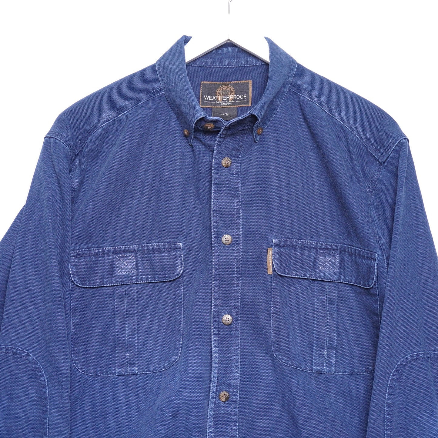 Weatherproof Blue Canvas Work Shirt M