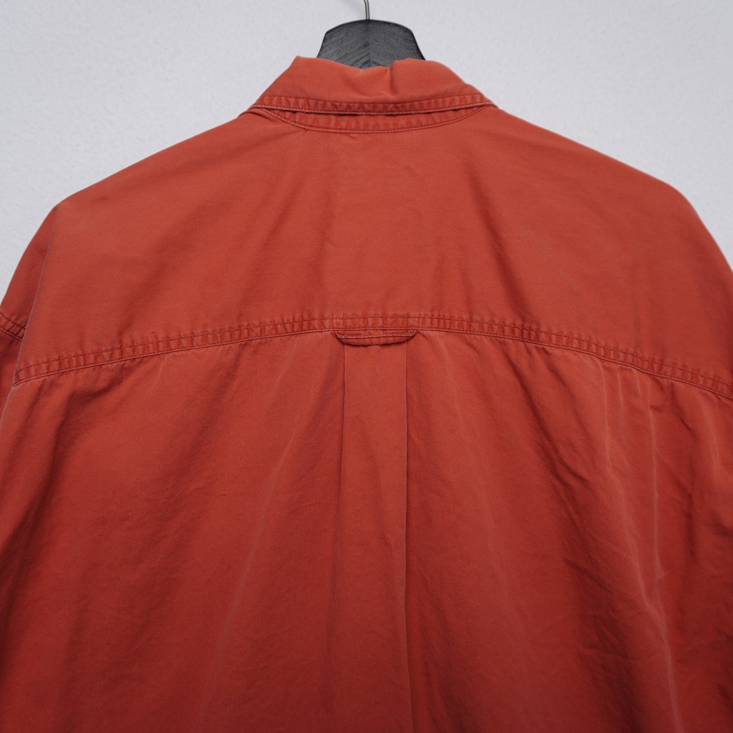 Eddie Bauer Rufton Twill Utility Shirt XL RedOrange Cotton Flap Pockets Workwear