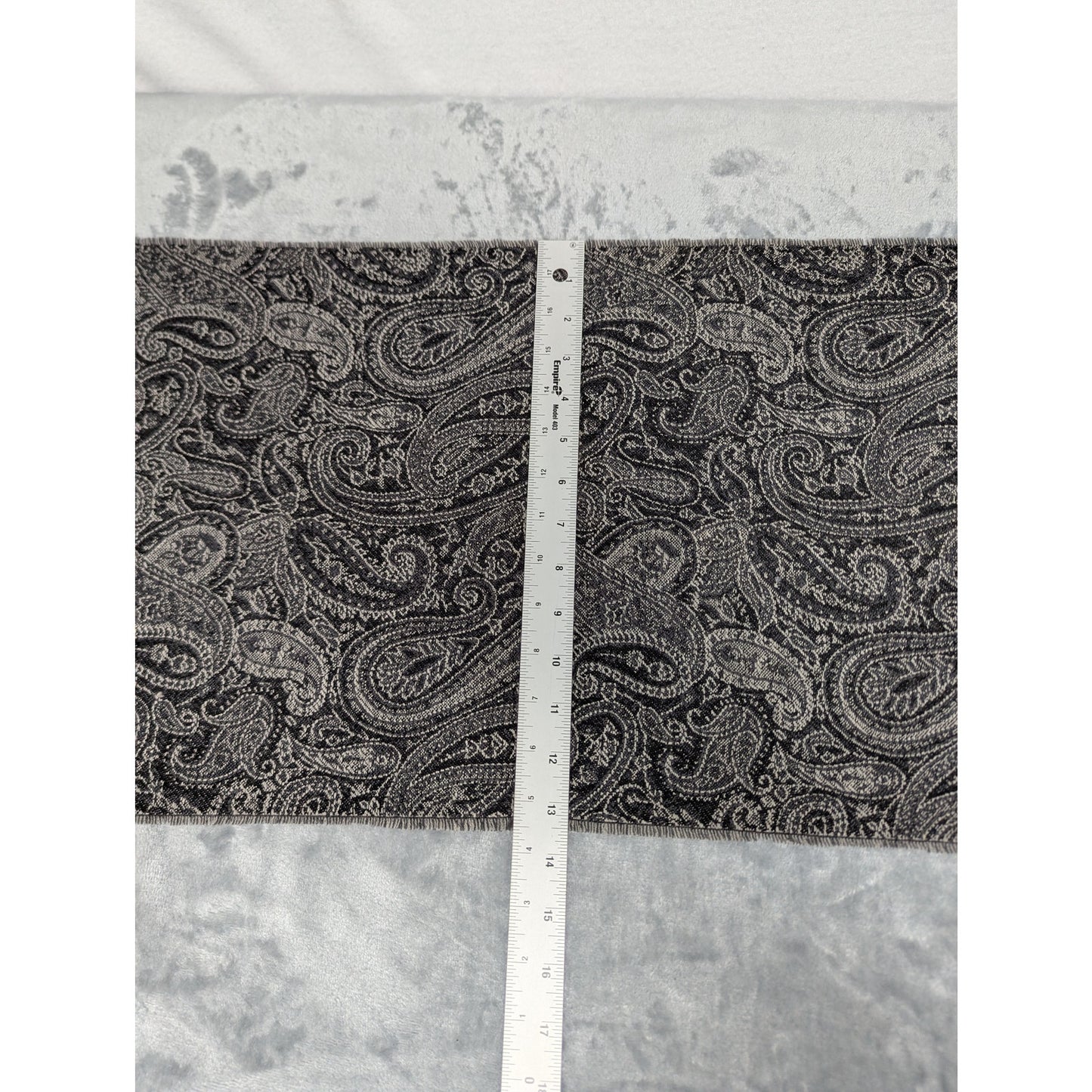 Vintage Style Fringe Edge Boho Black and White Paisley Scarf