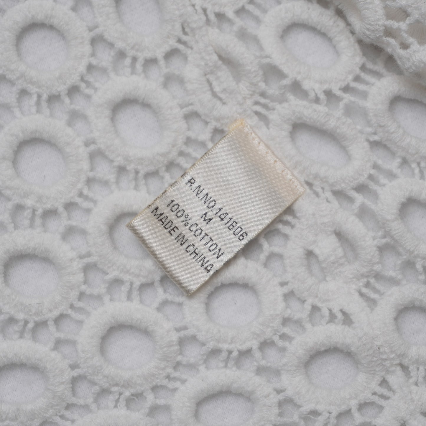 Apparel Love White Crochet Lace Cardigan Women's Medium | 100% Cotton Knit Boho