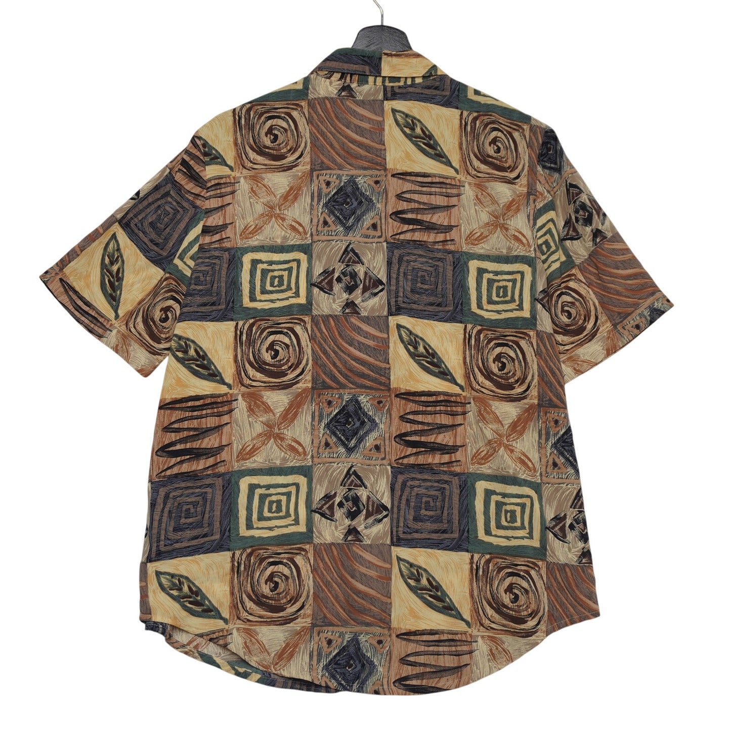 Vintage Kathy Che Abstract Print Button-Up Shirt – Tribal Pattern Boho – Size 12