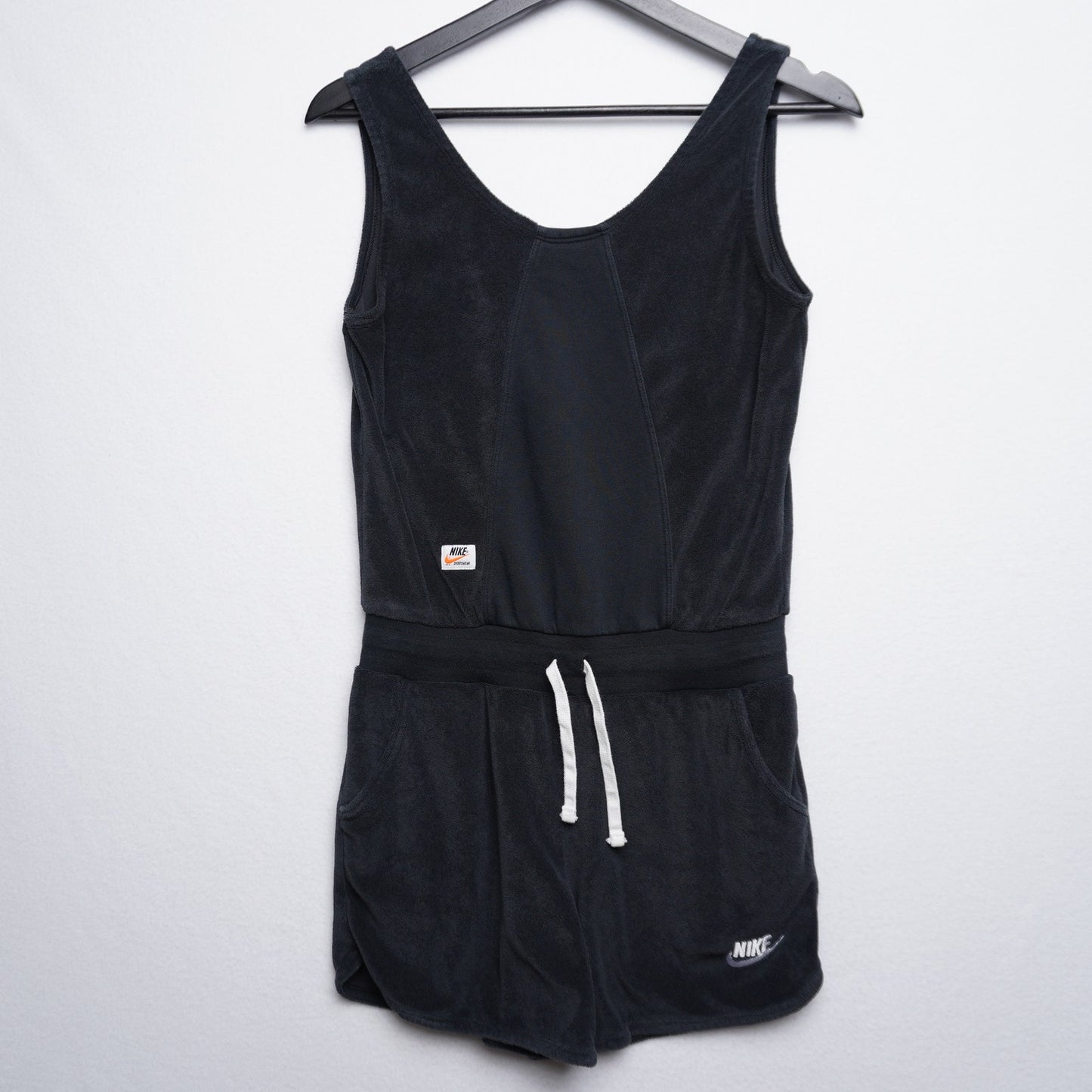 Nike Heritage Terry Cloth Romper Black Girls Size Large