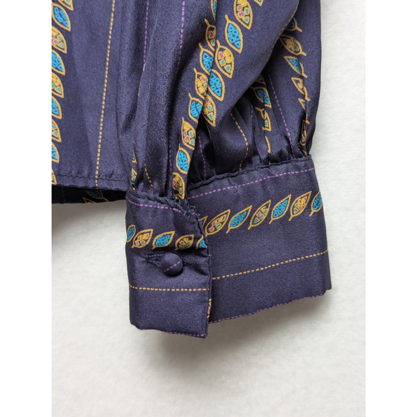 Alexandria VTG Purple Graphic Print Striped Blouse Size 8