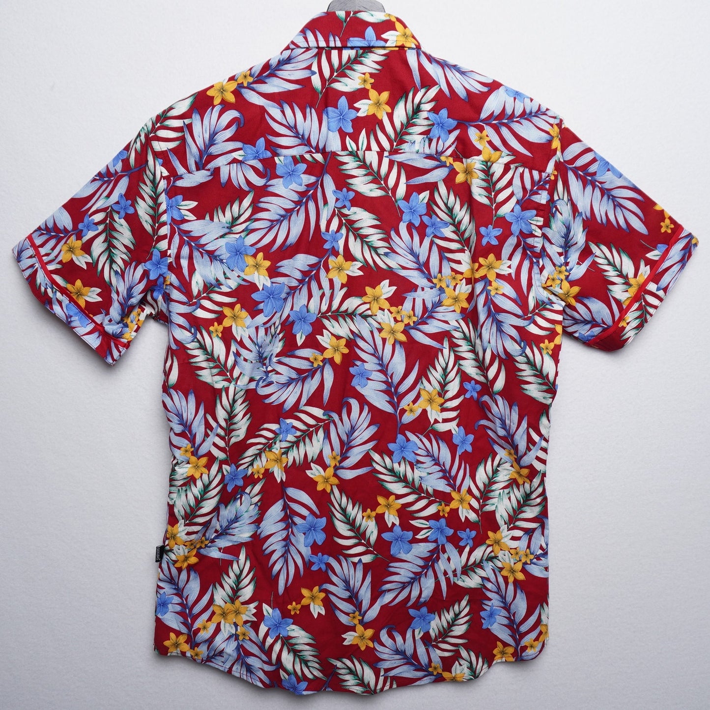 Barabas Red Floral Shirt M Linen Cotton Hawaiian Tropical NWT