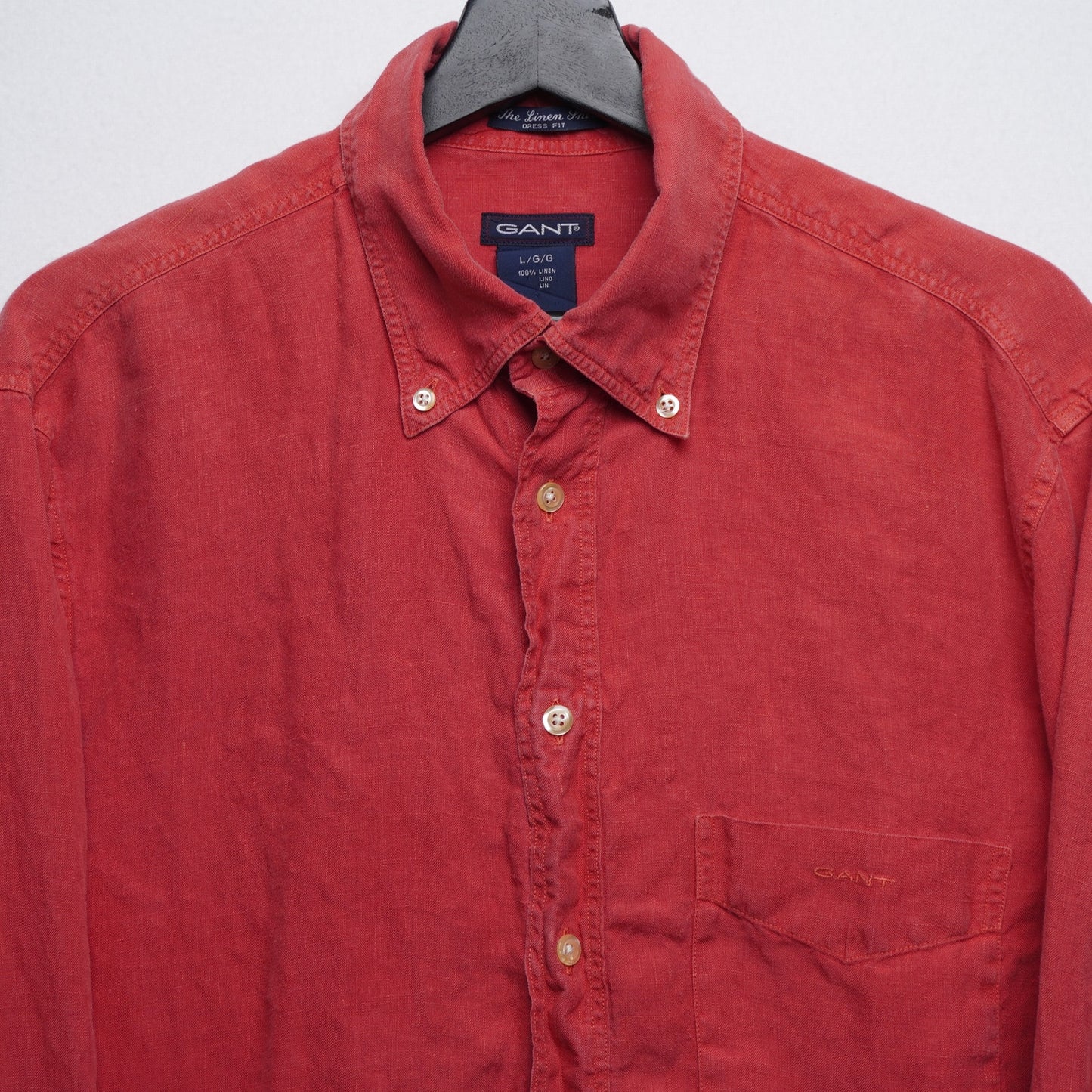 Vintage Gant "The Linen Shirt" Size L 100% Linen Button Down Collar