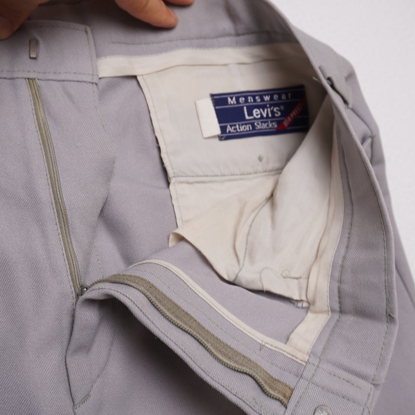 Vintage Levi's Action Slacks Sta-Prest Menswear Gray Dress Pants 70s Trousers