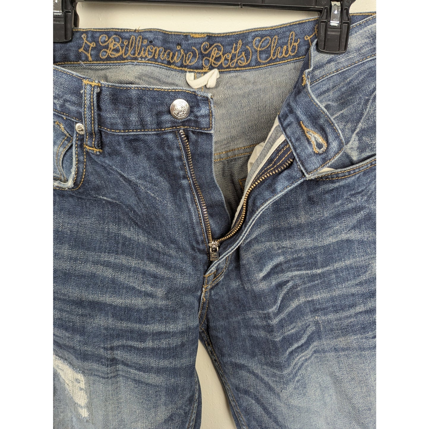 Billionaire Boys Club Straight Fit Blue Jeans 32x34 Distressed