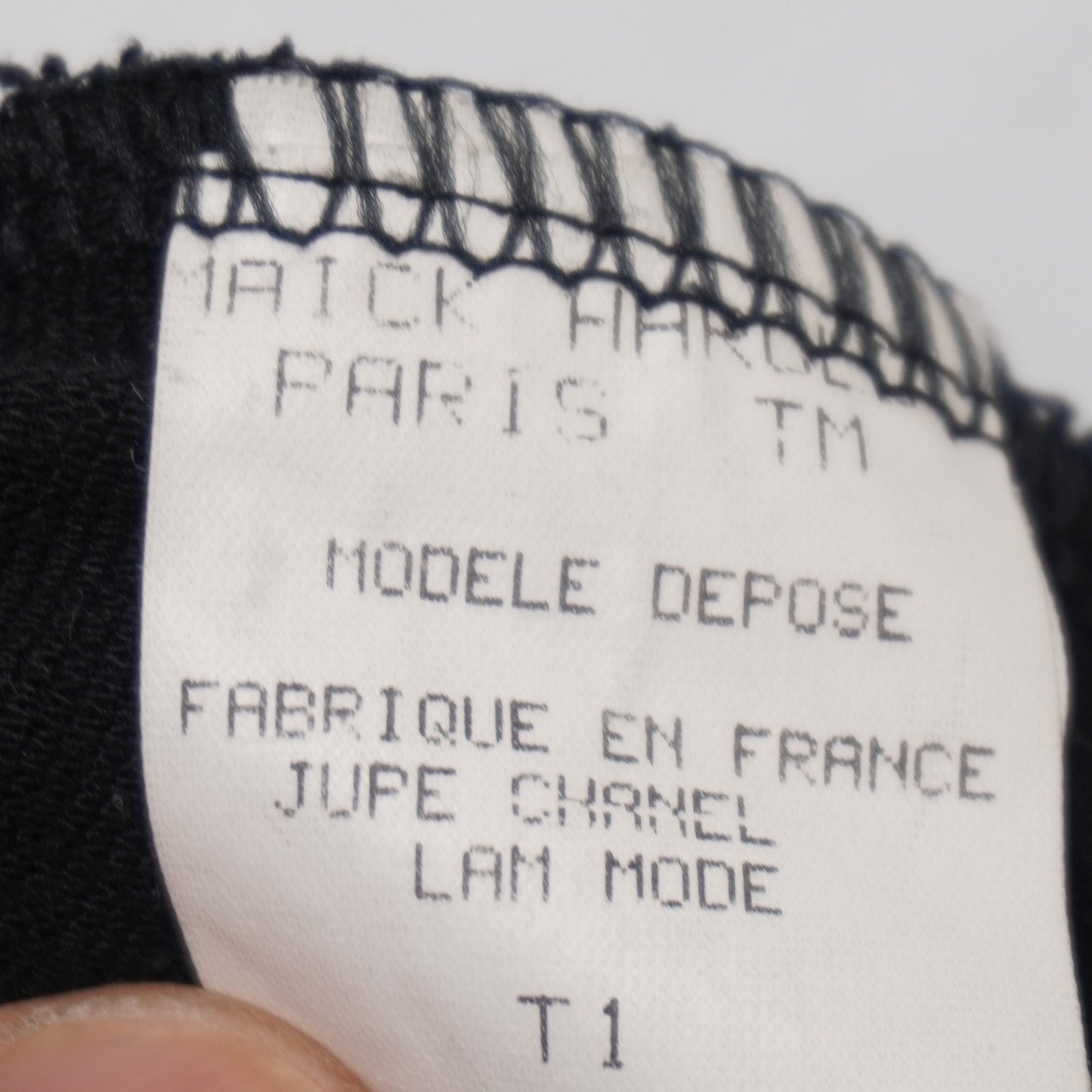 Vintage Maick Harold Paris Black Viscose Midi Skirt Front Slit Made in France T1