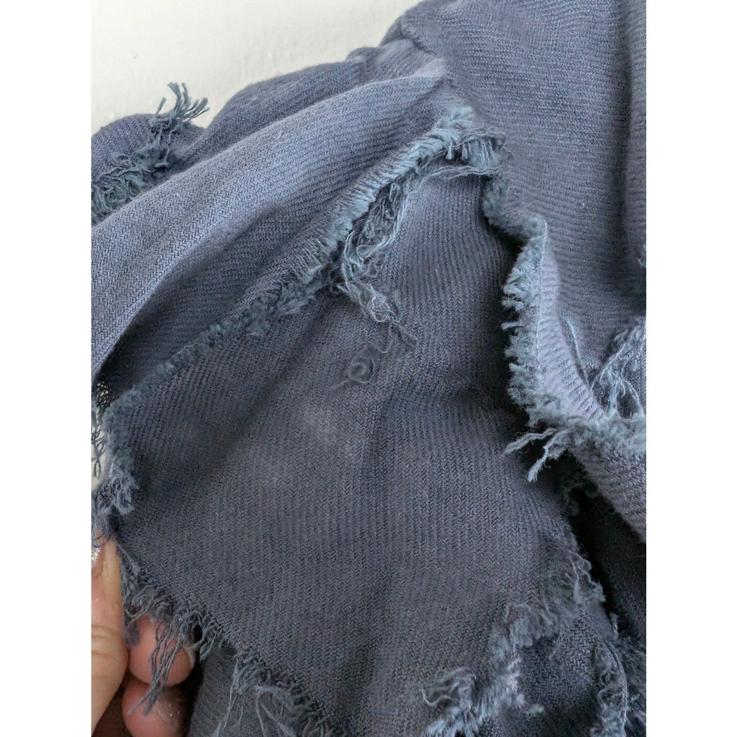 100% Cotton Layered Ruffle Blue Cardigan S