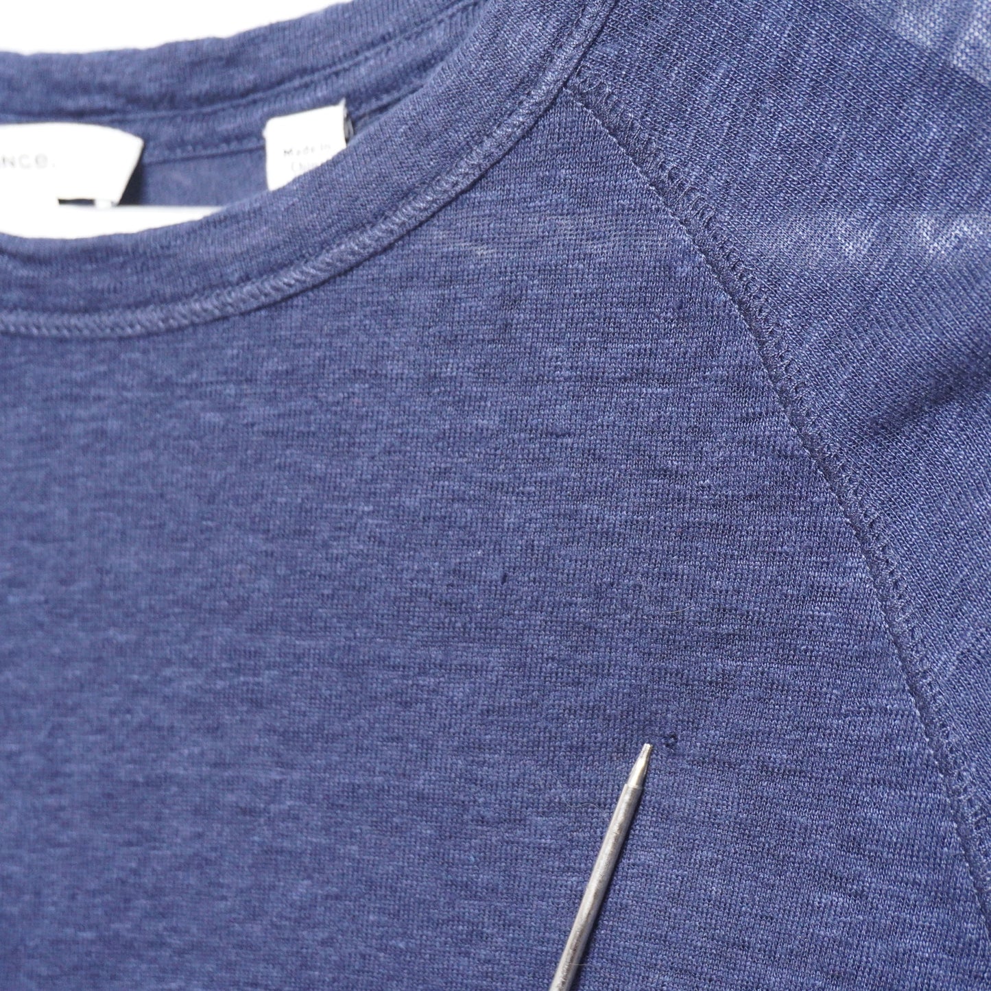 Vince 100% linen raglan top blue size S