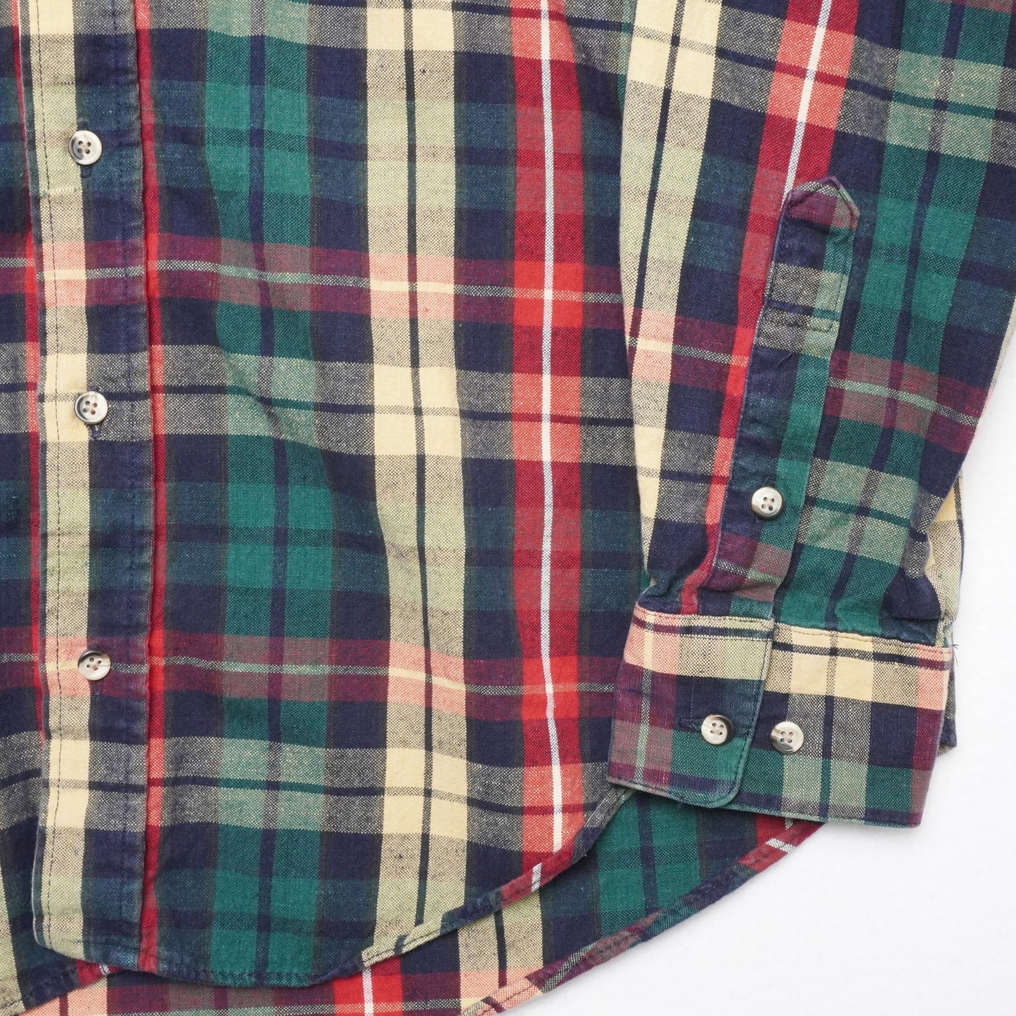 Texas Cotton Plaid Shirt Men’s Medium USA Made Pure Cotton Long Sleeve Button Down