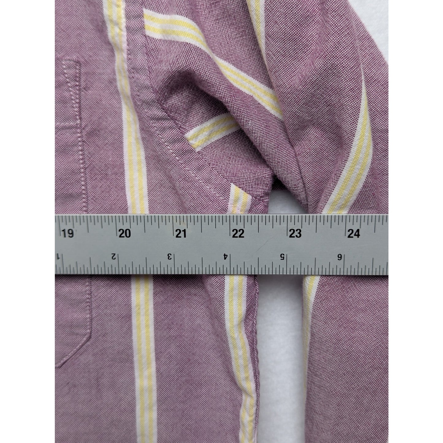 Vintage Men's Claiborne Purple & Yellow Striped Shirt 100% Cotton