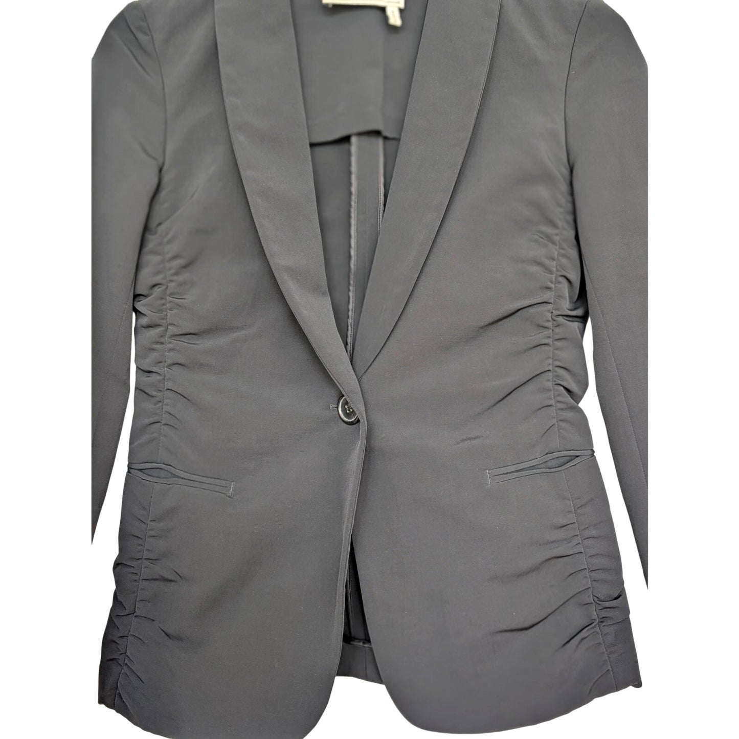 Lanvin Blazer Women’s Size 38 Black Ruched Sides Éte 2013 Blazer Jacket