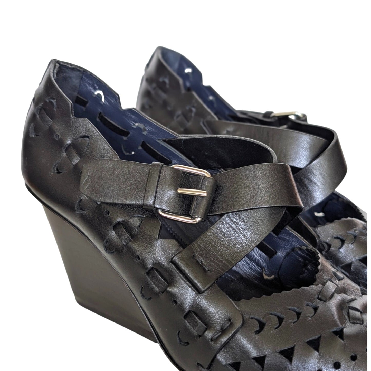Celine Phoebe Philo Folk Wedge Pump Runway S/S 2016 36.5 Made in Italy