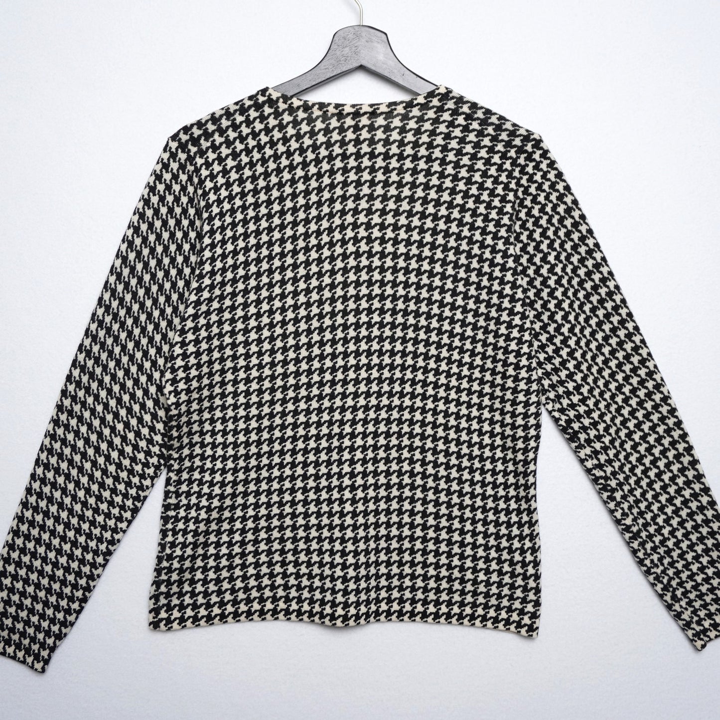 Nordstrom Studio 121 Wool Silk Blend Houndstooth Sweater M