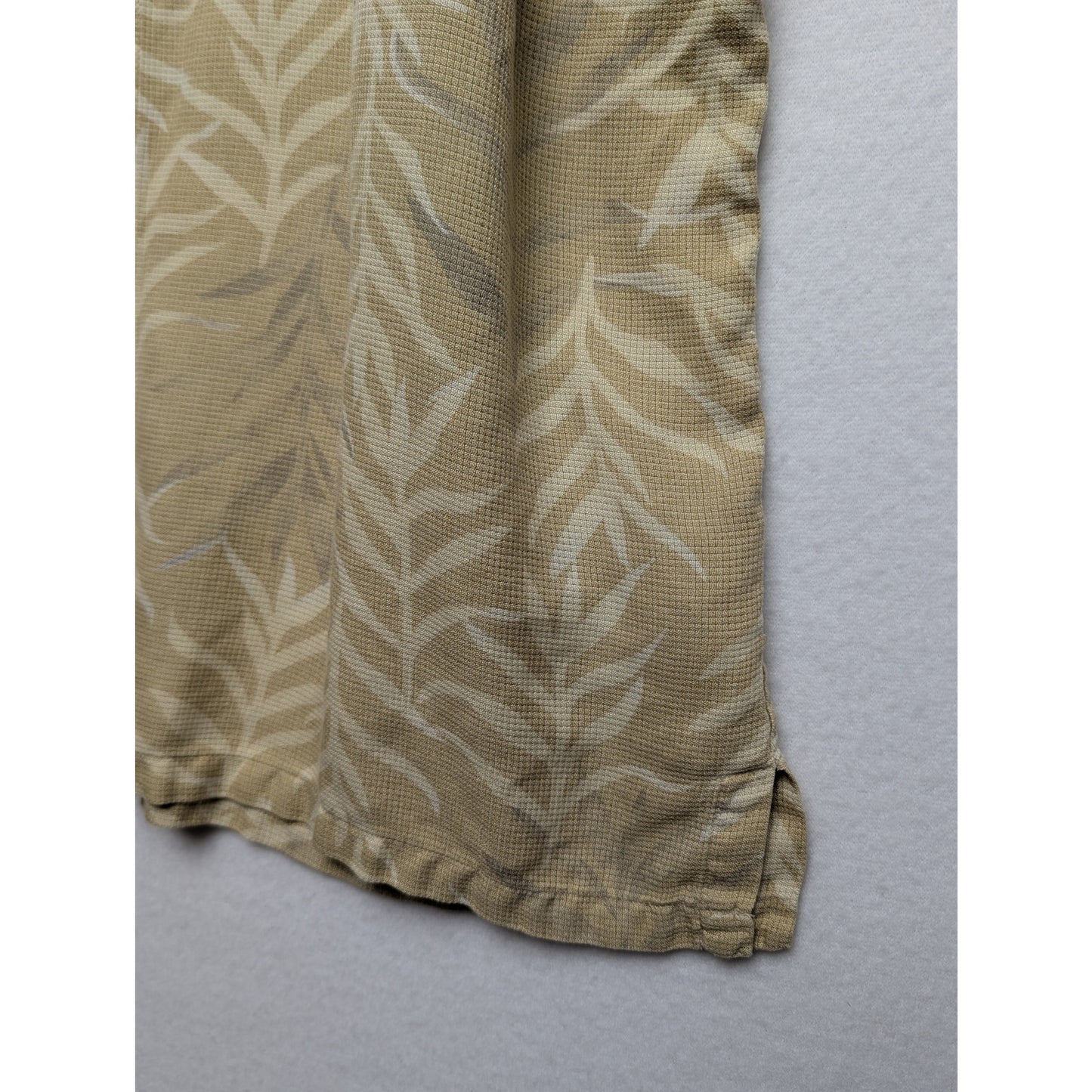 Alfani Tan 100% Silk Shirt Men's L - Abstract Floral Print Size L Camp Collar