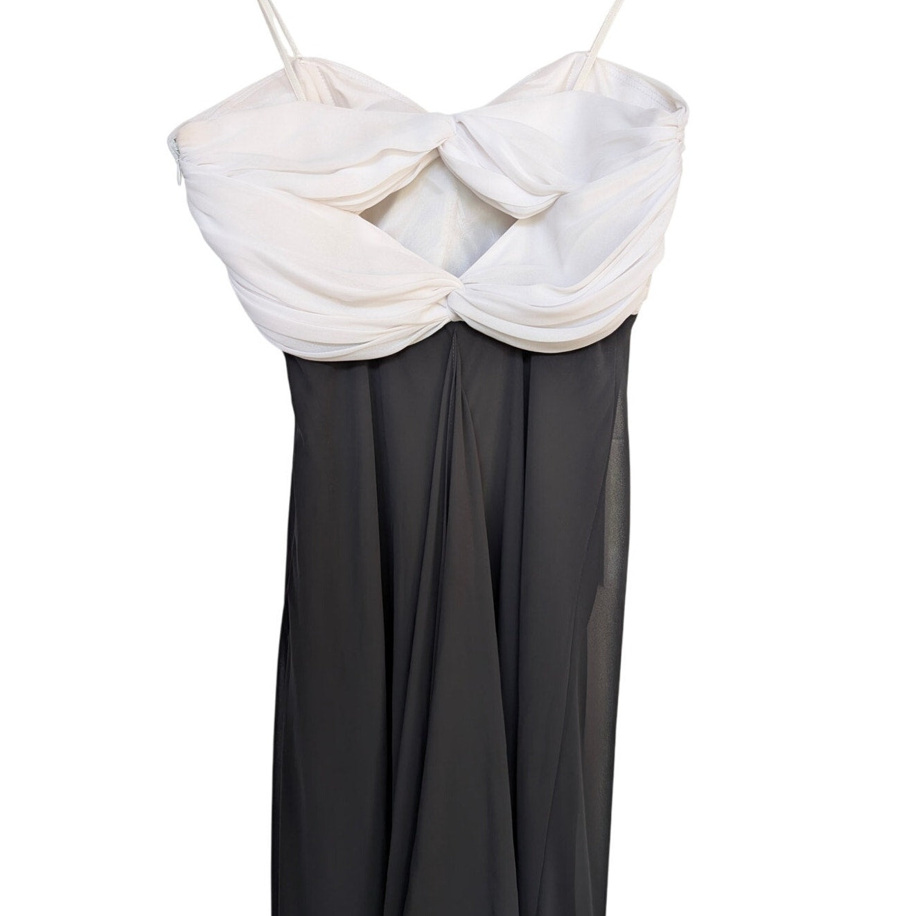 Cache (Vintage?) Strapless Column Gown Black and White Formal 8