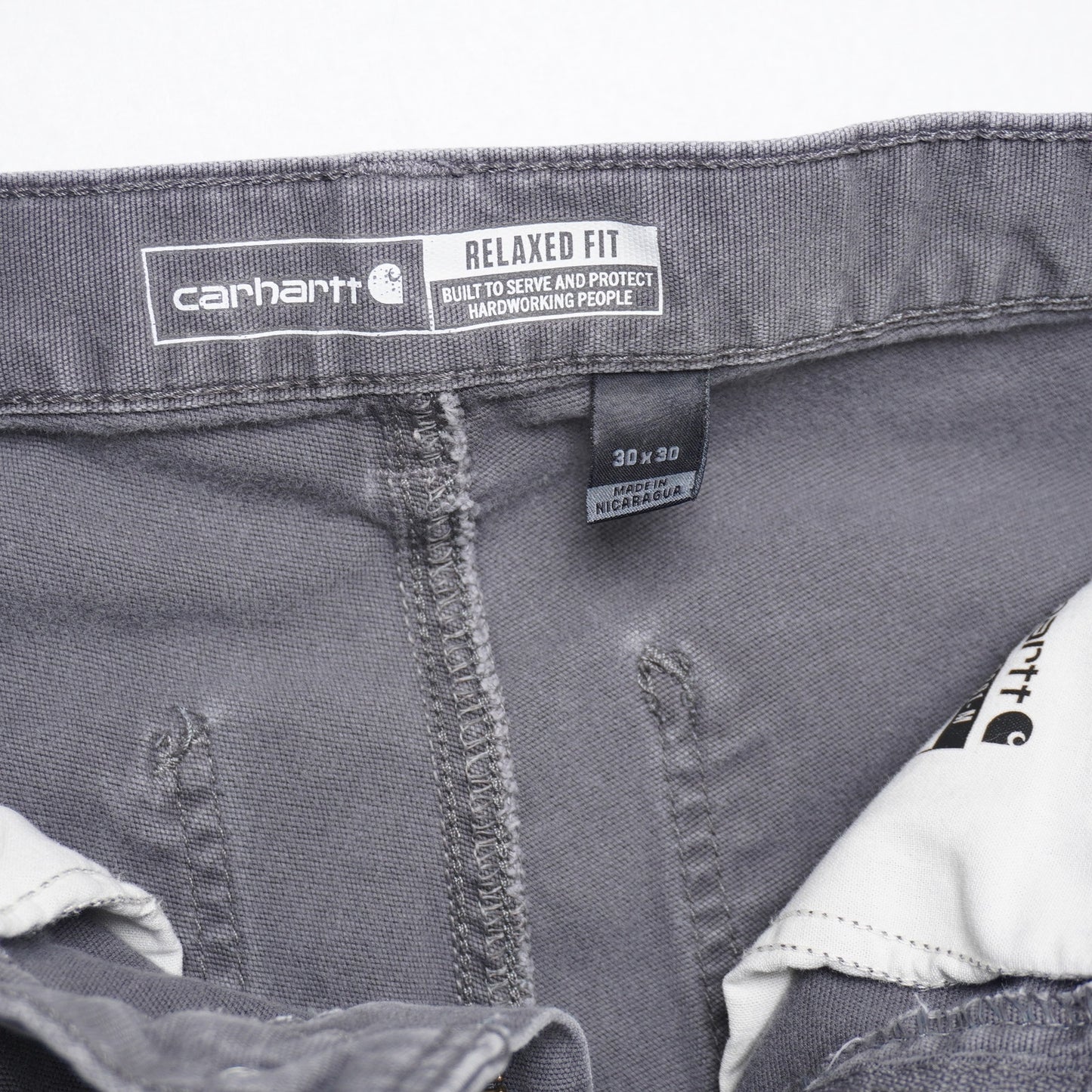 Carhartt Work Pants – Men's 30x30 – Distressed Gray Carpenter Utility Pants