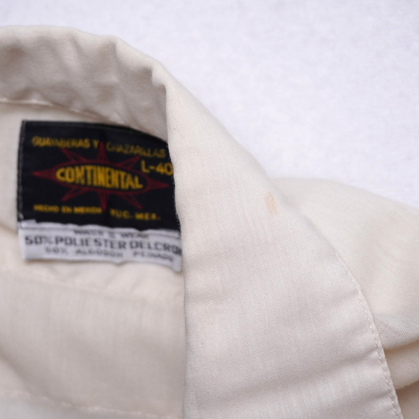 Vintage Continental Embroidered Guayabera Shirt - Made in Mexico L