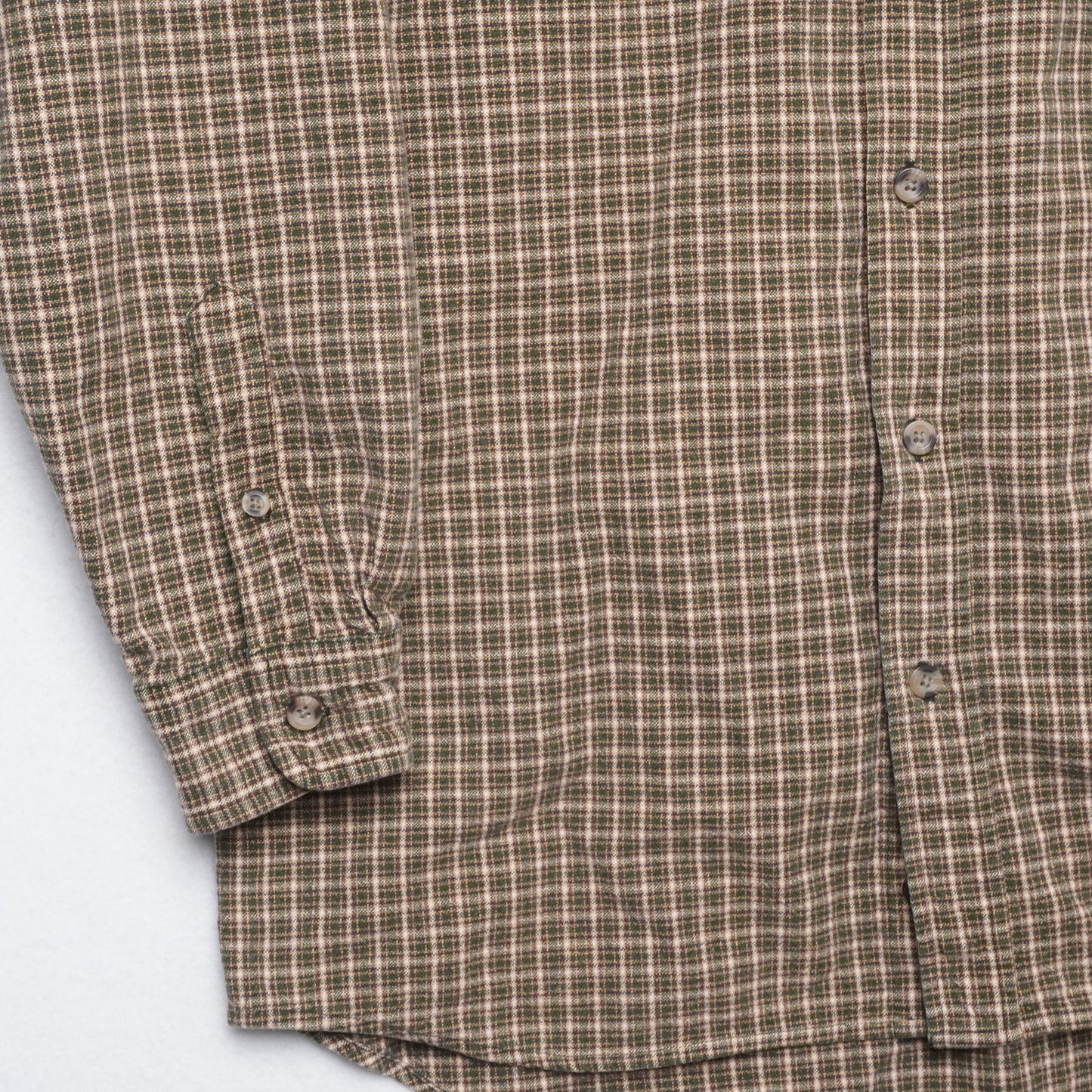 Newton Trading Co Shirt Mens M Green Brown Plaid Button Down Long Sleeve Casual